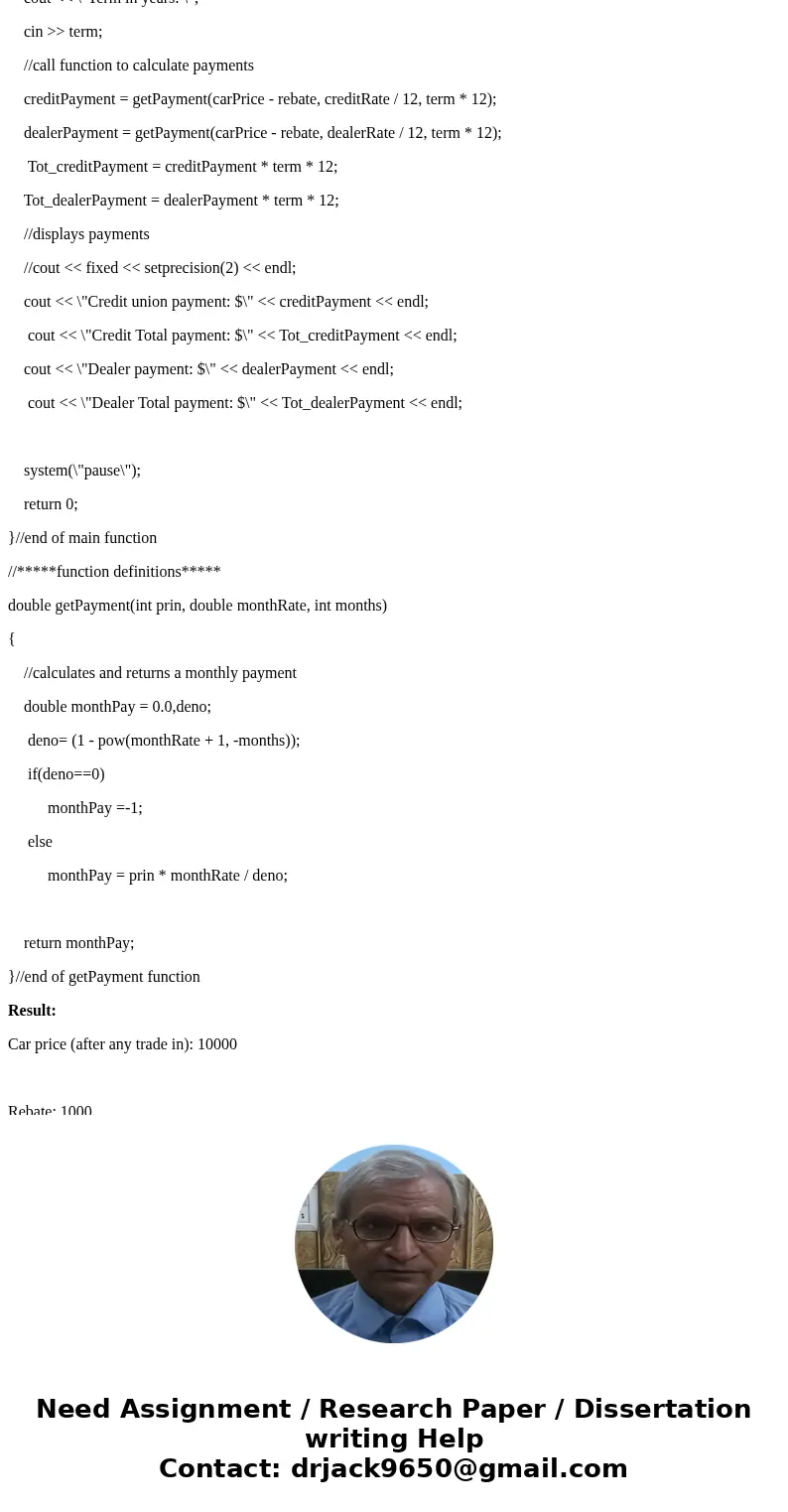 So I have this C++ program that i\'m supposed to modify. It\'s a car buying program but i need it to do a few more things then what i have already. 1. before it