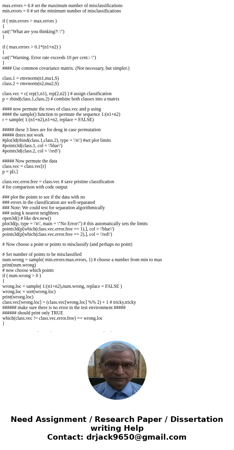 ####The amswer has to be in (((Rstudio))) [[as a code]]### The problem you solve for this assignment is the detection and correction of misclassified data. The 
