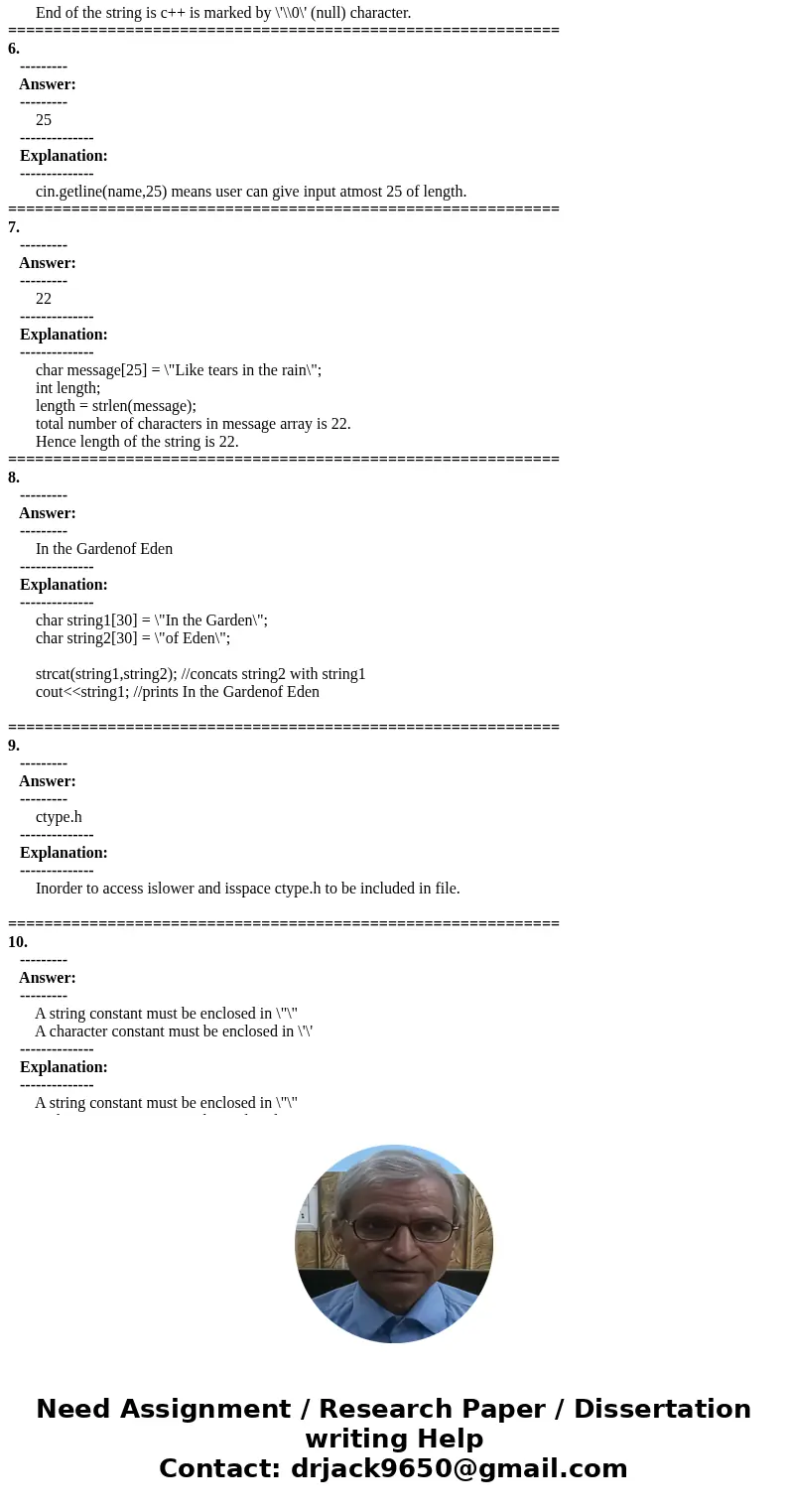 1. The code cout toupper (\'b\') causes a to be dis played on the screen 2. The data type returned by isalpha (\'g is Solution ================================  1. The code cout toupper (\'b\') causes a to be dis played on the screen 2. The data type returned by isalpha (\'g is Solution ================================