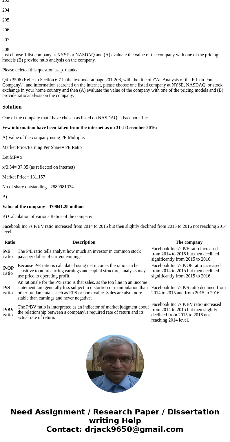 201 202 203 204 205 206 207 208 just choose 1 list company at NYSE or NASDAQ and (A) evaluate the value of the company with one of the pricing models (B) provid 201 202 203 204 205 206 207 208 just choose 1 list company at NYSE or NASDAQ and (A) evaluate the value of the company with one of the pricing models (B) provid