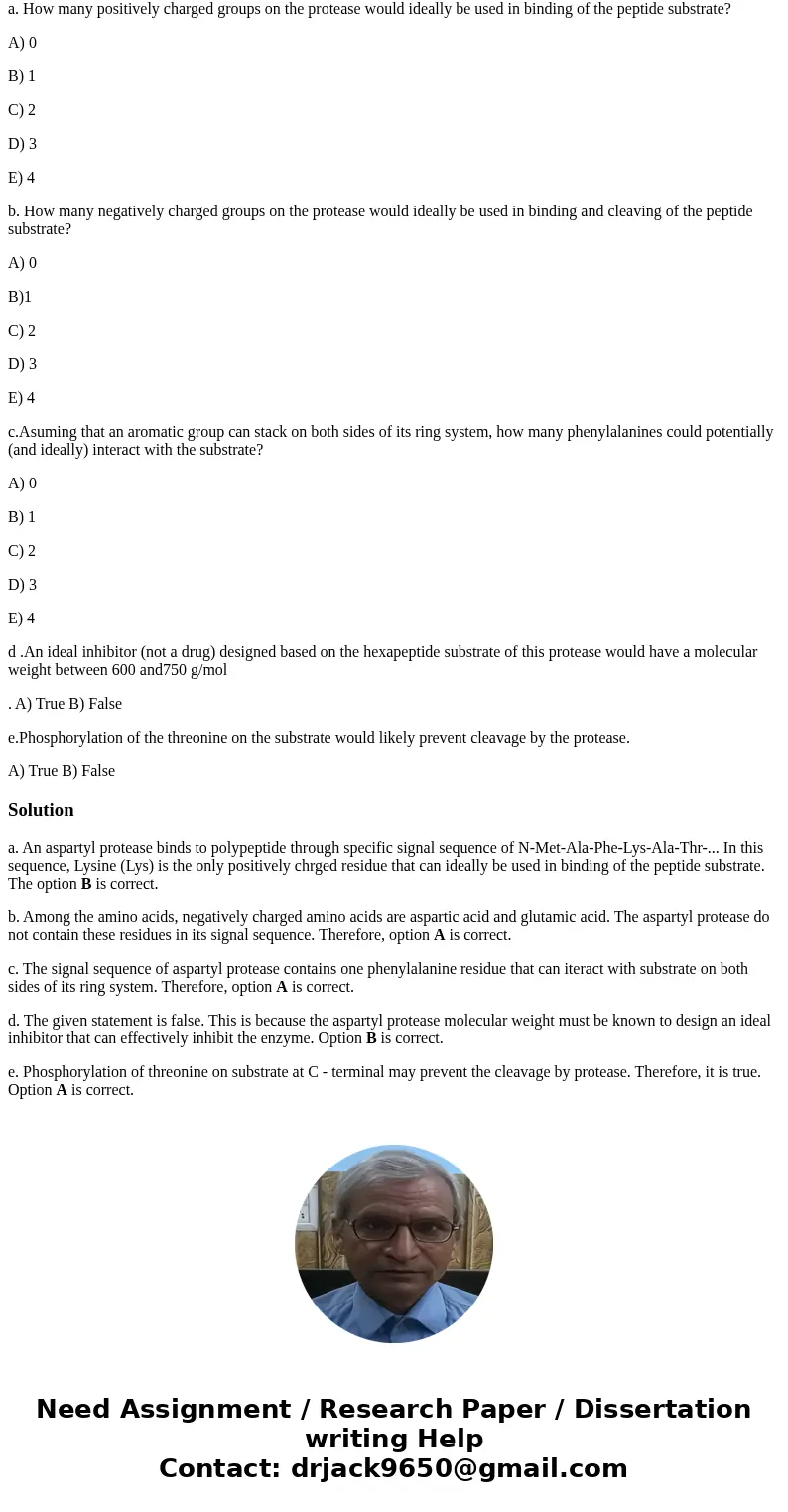 An aspartyl protease binds the N-terminus of a polypeptide by specifically binding its sequence: N-Met-Ala-Phe-Lys-Ala-Thr-... a. How many positively charged gr An aspartyl protease binds the N-terminus of a polypeptide by specifically binding its sequence: N-Met-Ala-Phe-Lys-Ala-Thr-... a. How many positively charged gr