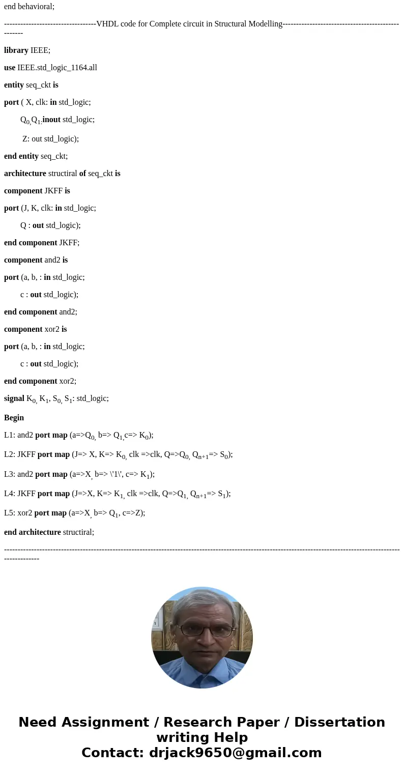 Based on the following schematic, Write the complete VHDL code set with COMPONENT keyword.SolutionWe can implement the above circuit with following components:  Based on the following schematic, Write the complete VHDL code set with COMPONENT keyword.SolutionWe can implement the above circuit with following components: