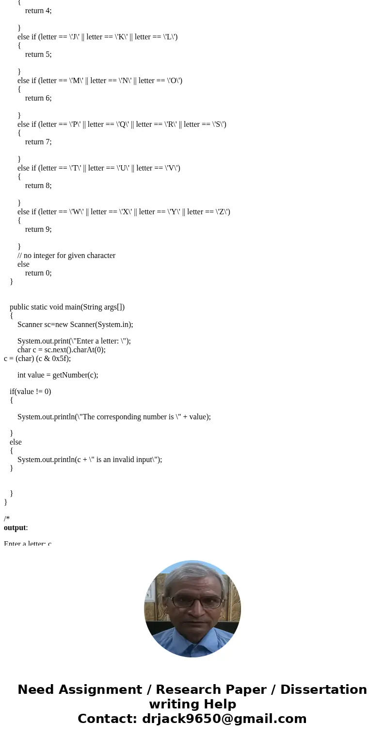 both pictures are continued please use Netbeans 21PE method that returrs a number given an uppertase letter, as folows wme a test program that prompts the user  both pictures are continued please use Netbeans 21PE method that returrs a number given an uppertase letter, as folows wme a test program that prompts the user