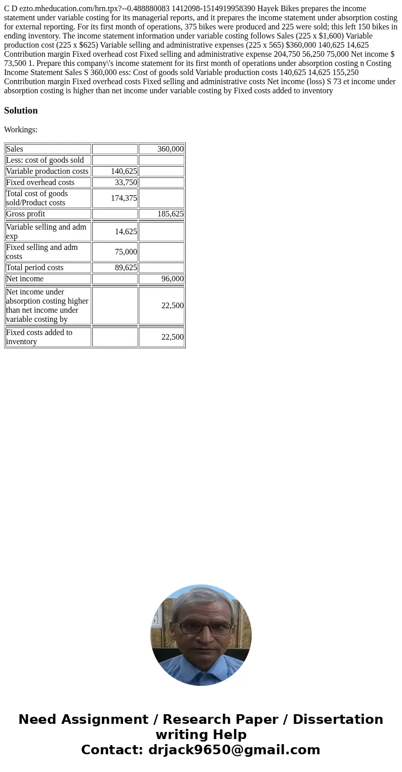 C D ezto.mheducation.com/hrn.tpx?--0.488880083 1412098-1514919958390 Hayek Bikes prepares the income statement under variable costing for its managerial report  C D ezto.mheducation.com/hrn.tpx?--0.488880083 1412098-1514919958390 Hayek Bikes prepares the income statement under variable costing for its managerial report