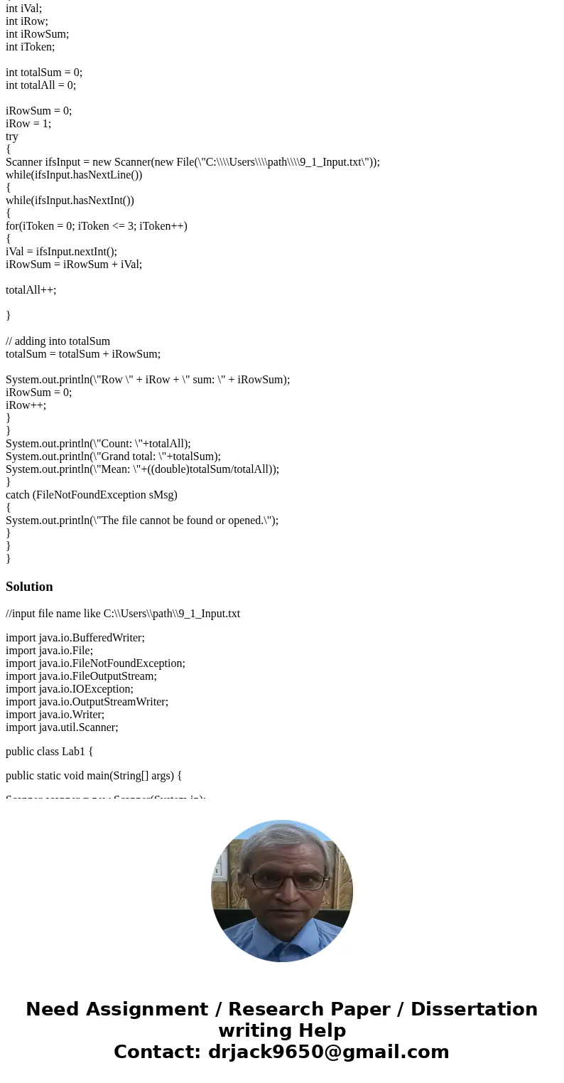 Can I get help on this in java please? Update the program so that it displays everything you already have, plus two more summary lines. The summary lines show h Can I get help on this in java please? Update the program so that it displays everything you already have, plus two more summary lines. The summary lines show h