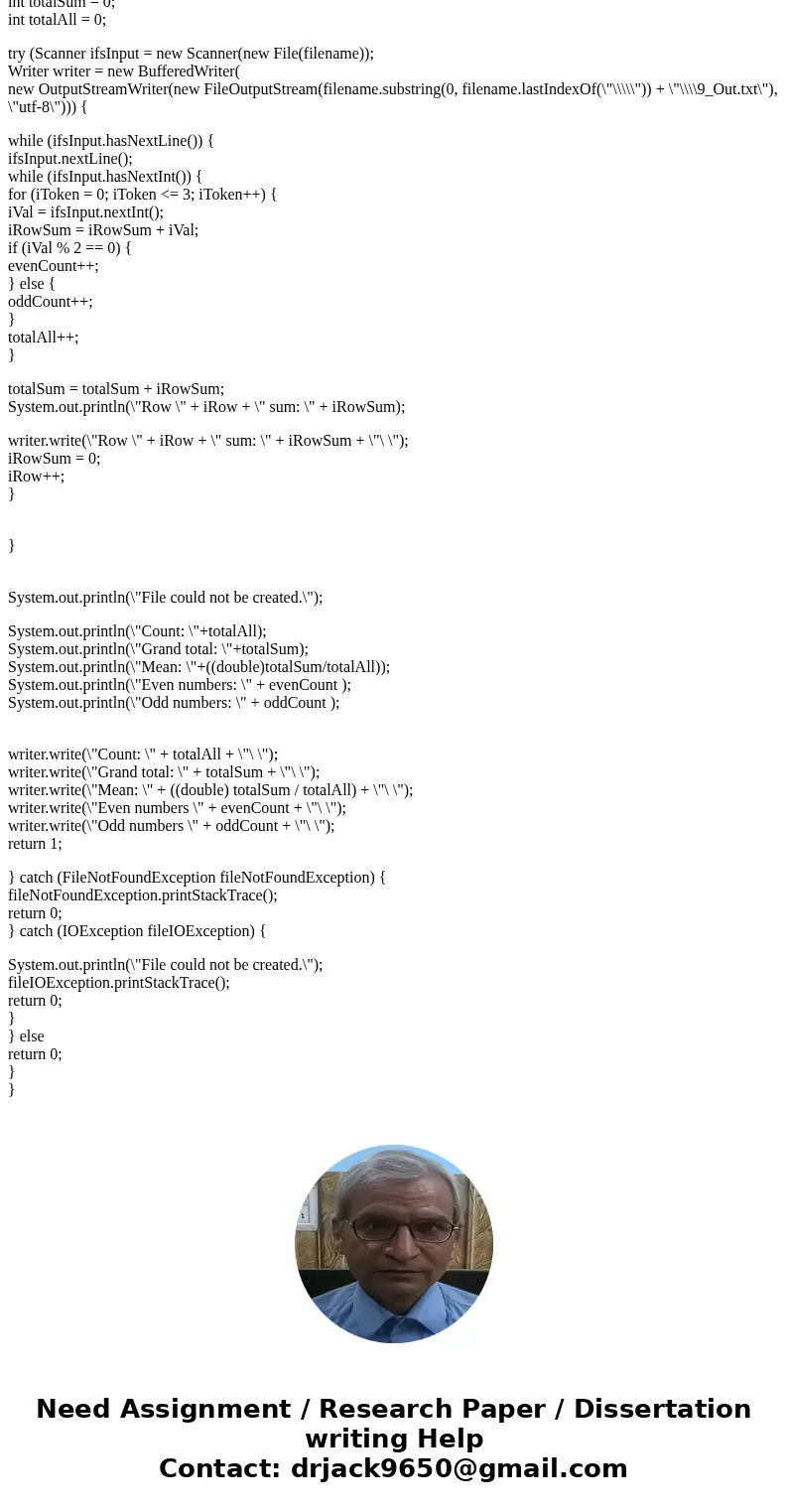Can I get help on this in java please? Update the program so that it displays everything you already have, plus two more summary lines. The summary lines show h Can I get help on this in java please? Update the program so that it displays everything you already have, plus two more summary lines. The summary lines show h