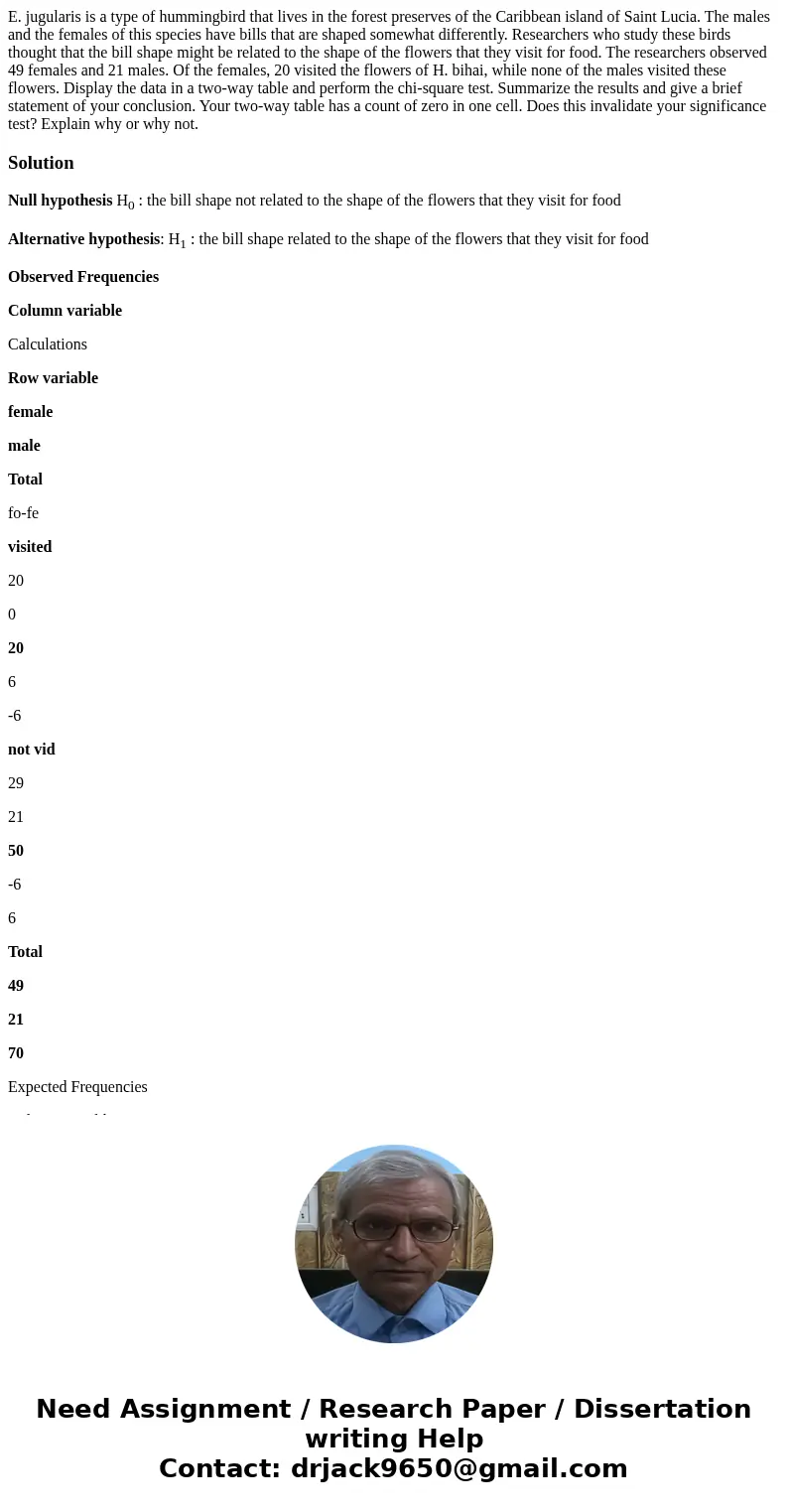 E. jugularis is a type of hummingbird that lives in the forest preserves of the Caribbean island of Saint Lucia. The males and the females of this species have 