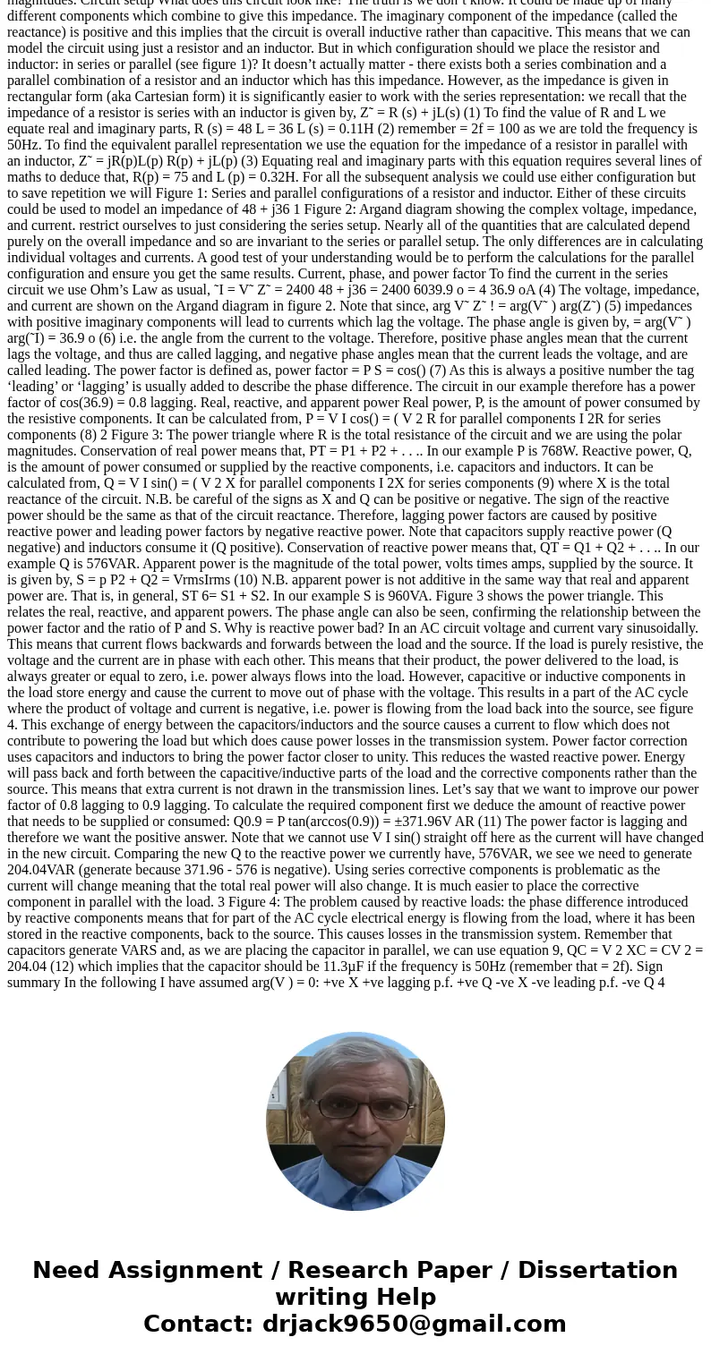 Find R_L and X_L to give max power to Z_L = R_L +jX_L SolutionAC Power: A Worked Example Andrew McHutchon April 22, 2013 The voltage in a circuit is V˜ = 2400   Find R_L and X_L to give max power to Z_L = R_L +jX_L SolutionAC Power: A Worked Example Andrew McHutchon April 22, 2013 The voltage in a circuit is V˜ = 2400