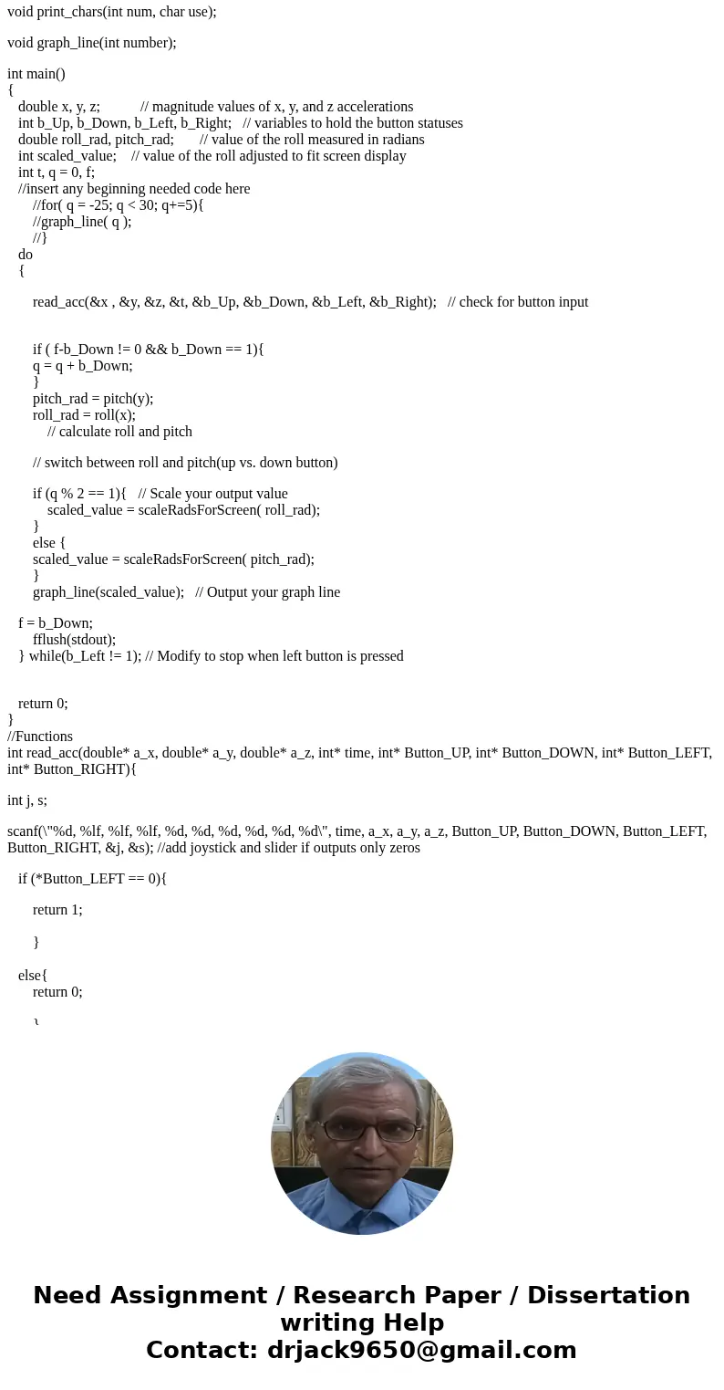 I am completely stuck on this, can anyone help me with a place to start or advice? I am in a C programingcourse. You are working on using the DualShock 4 as a d I am completely stuck on this, can anyone help me with a place to start or advice? I am in a C programingcourse. You are working on using the DualShock 4 as a d