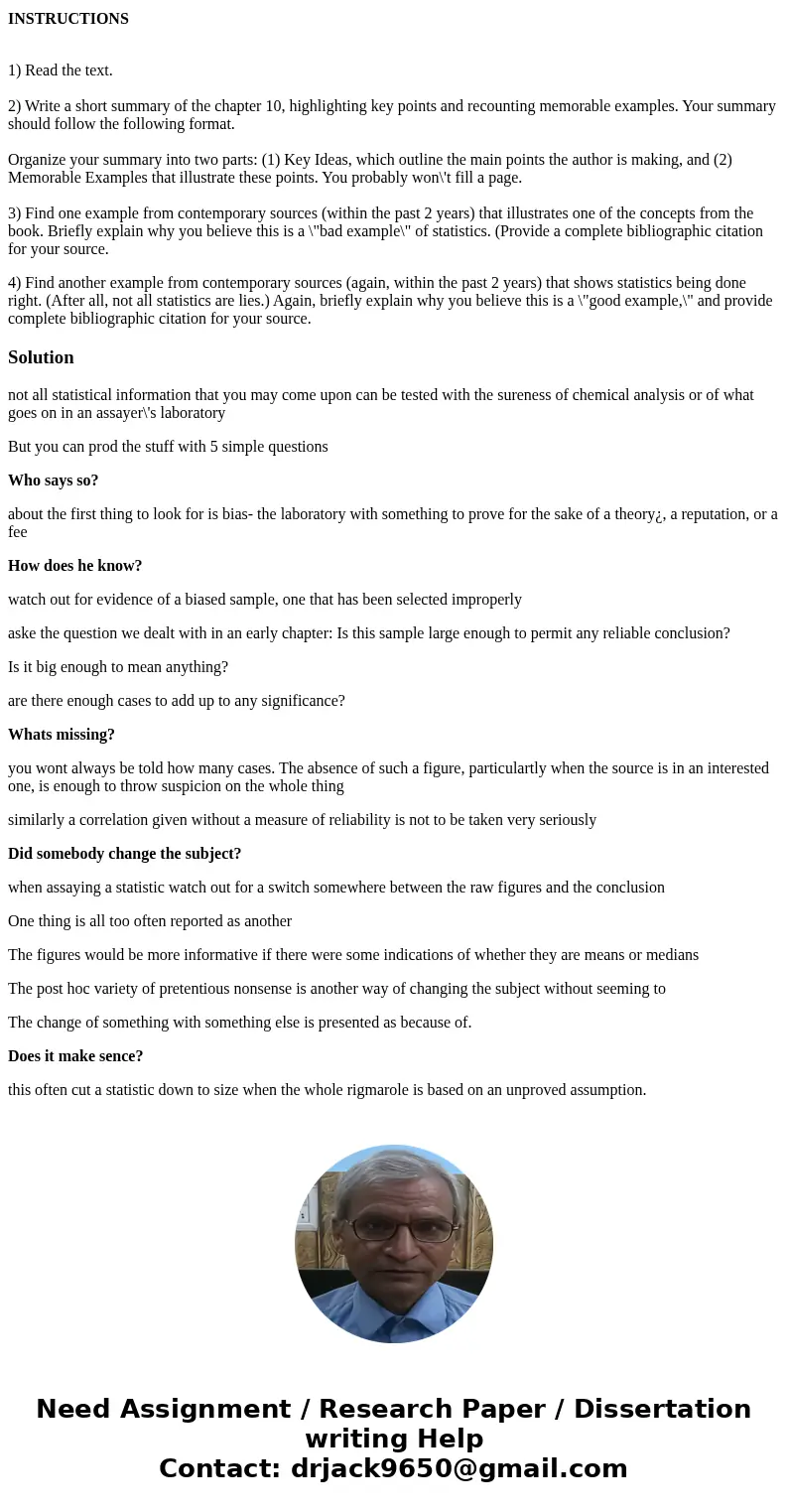 I NEED IT BY TOMORROW AT 1:30 PM TO SUBMIT IT. PLEASE! HOW TO LIE WITH STATISTICS BY Darrell Huff Book\'s link below, copy it and paste it, and look for chapter I NEED IT BY TOMORROW AT 1:30 PM TO SUBMIT IT. PLEASE! HOW TO LIE WITH STATISTICS BY Darrell Huff Book\'s link below, copy it and paste it, and look for chapter