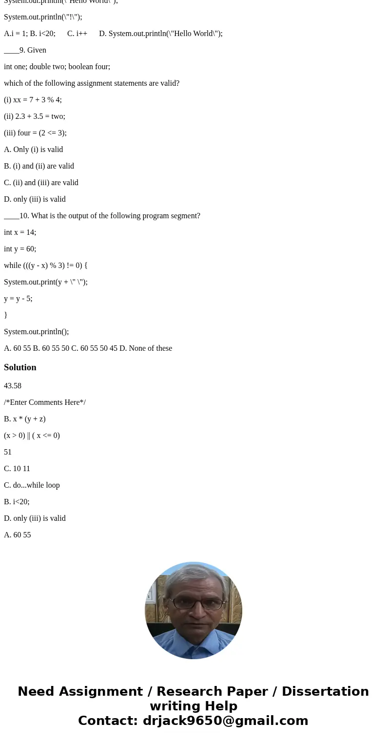 Java multiple choice question ___1.Consider the following statements. double x; String y; y = String.format(\ Java multiple choice question ___1.Consider the following statements. double x; String y; y = String.format(\