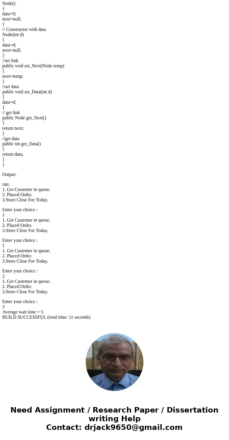 JAVA PROGRAMMING: Using linked list CSC202 fast food restaurant may not have great food but it prides itself being faster than its major competitors: CSC201, Na JAVA PROGRAMMING: Using linked list CSC202 fast food restaurant may not have great food but it prides itself being faster than its major competitors: CSC201, Na