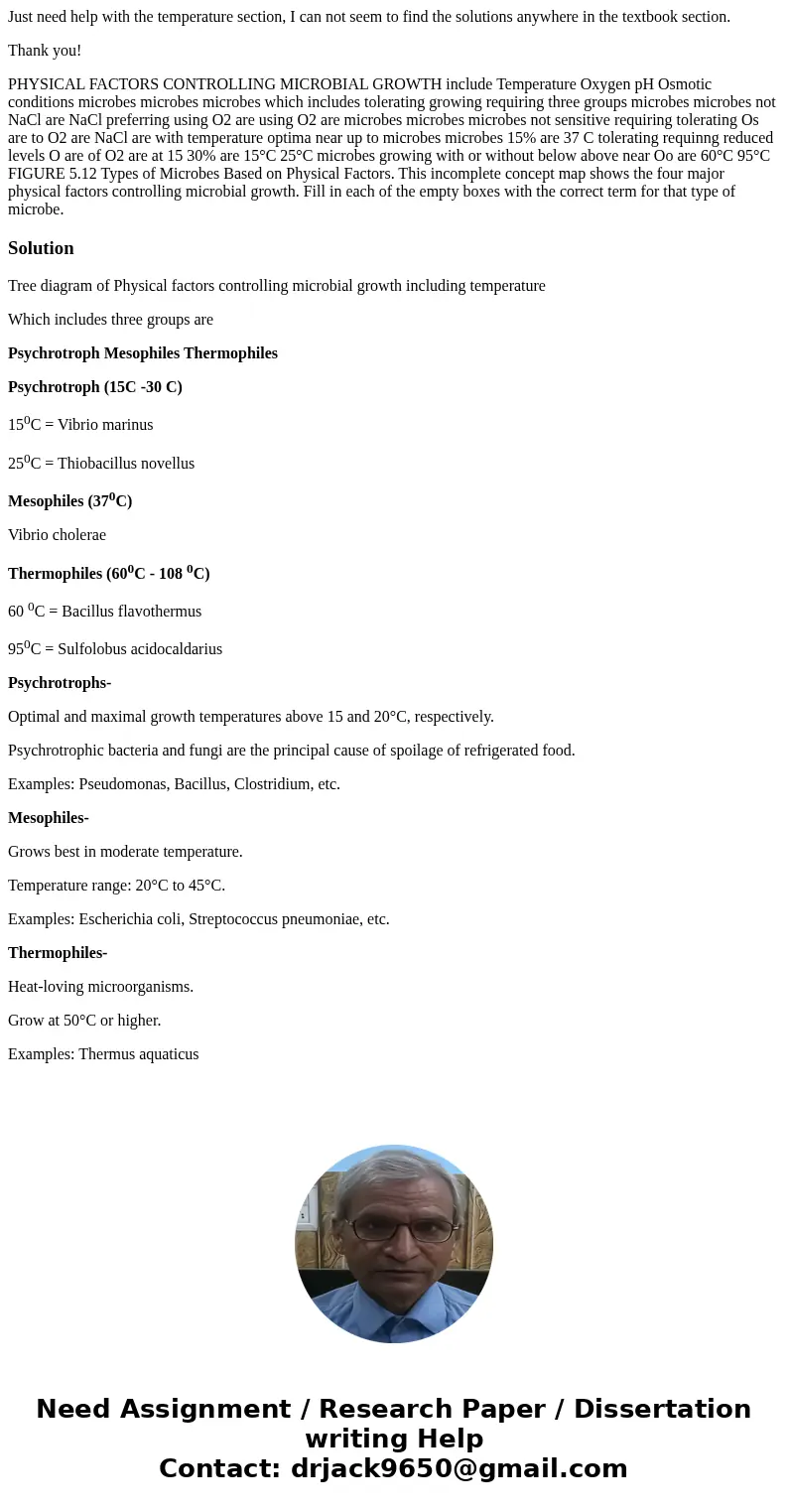 Just need help with the temperature section, I can not seem to find the solutions anywhere in the textbook section. Thank you! PHYSICAL FACTORS CONTROLLING MICR Just need help with the temperature section, I can not seem to find the solutions anywhere in the textbook section. Thank you! PHYSICAL FACTORS CONTROLLING MICR