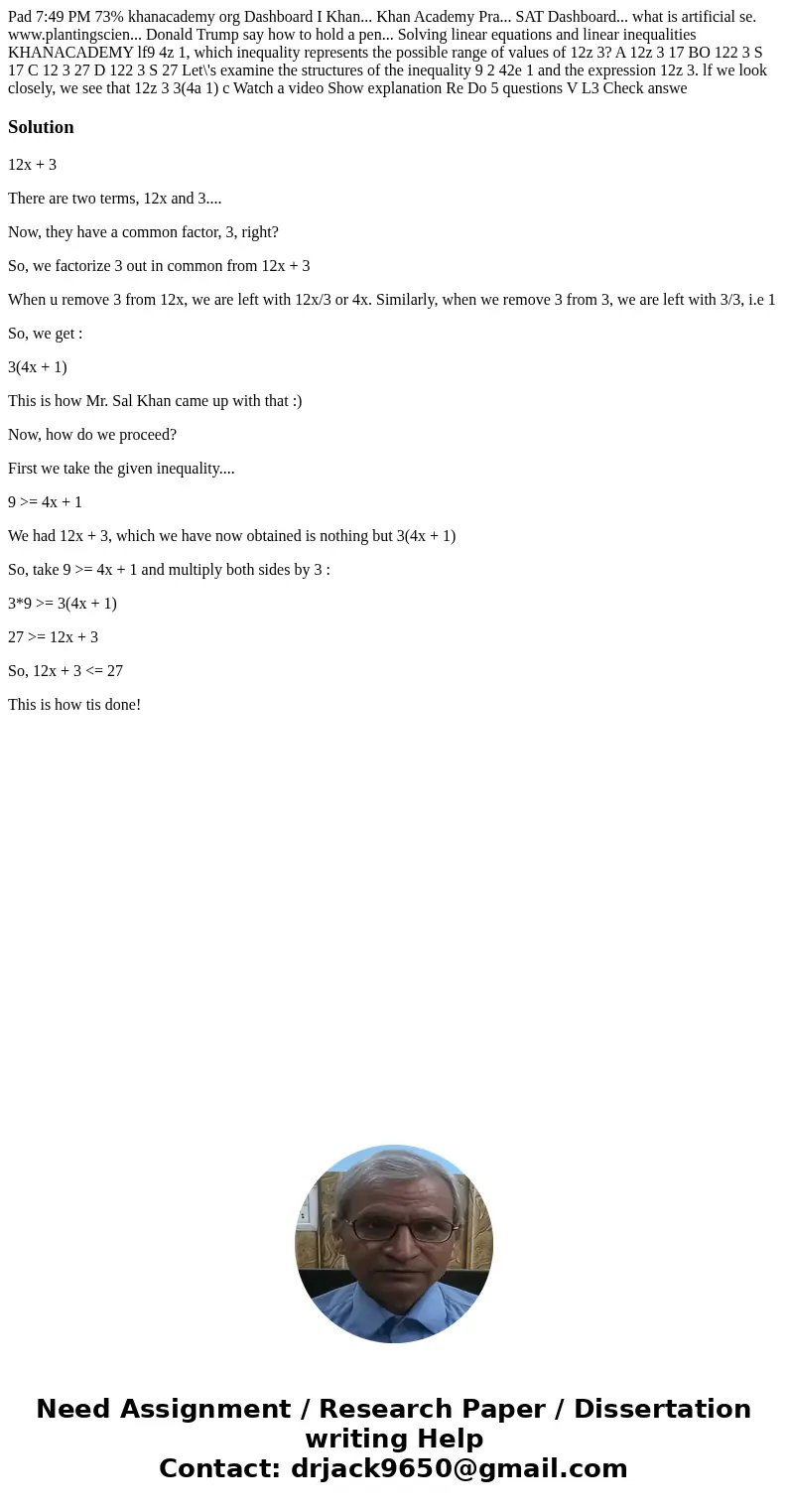Pad 7:49 PM 73% khanacademy org Dashboard I Khan... Khan Academy Pra... SAT Dashboard... what is artificial se. www.plantingscien... Donald Trump say how to ho  Pad 7:49 PM 73% khanacademy org Dashboard I Khan... Khan Academy Pra... SAT Dashboard... what is artificial se. www.plantingscien... Donald Trump say how to ho