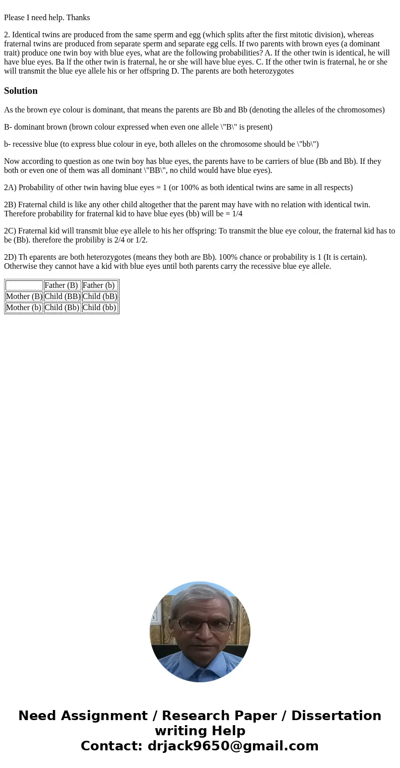  Please I need help. Thanks 2. Identical twins are produced from the same sperm and egg (which splits after the first mitotic division), whereas fraternal twins