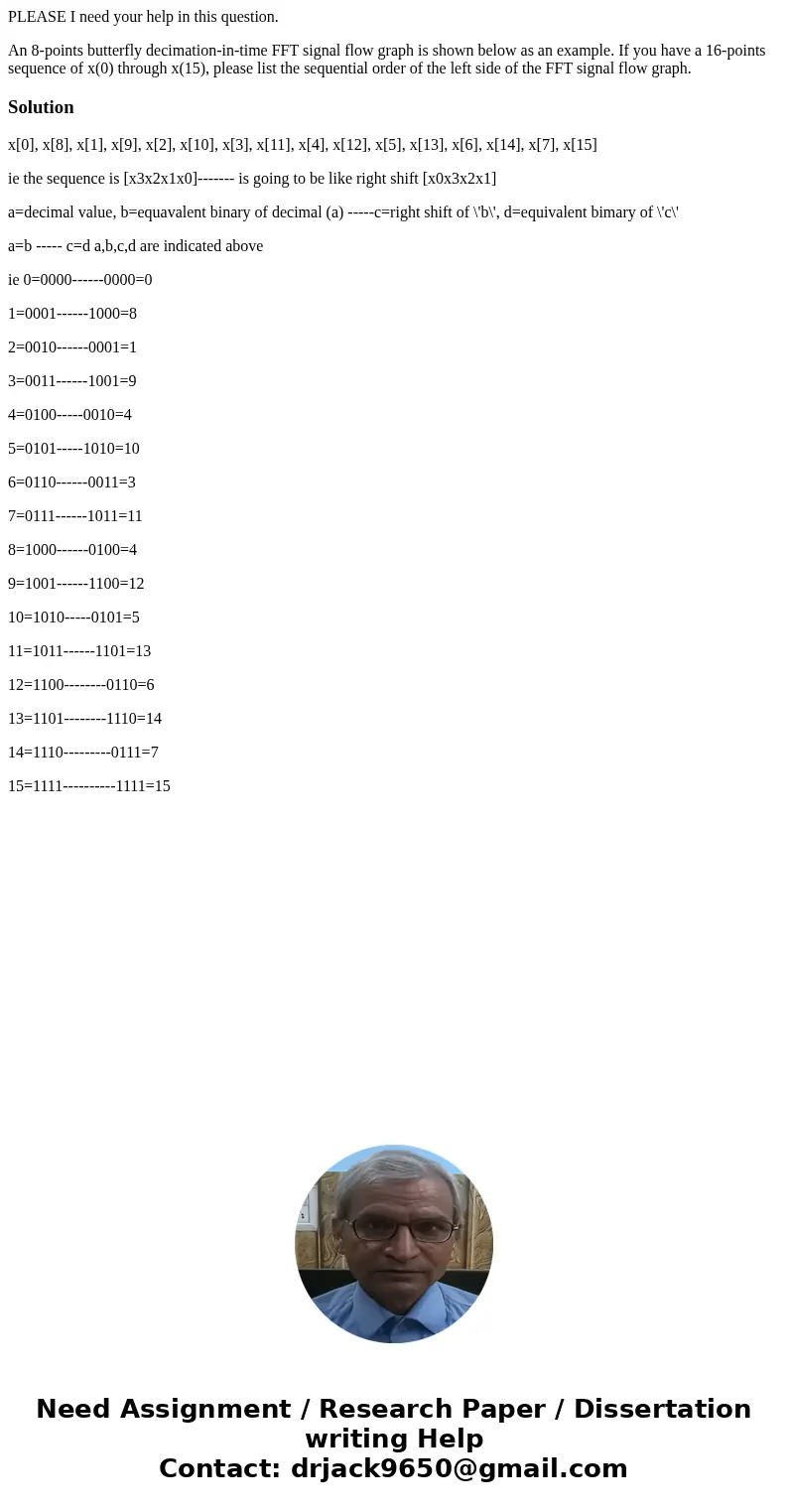 PLEASE I need your help in this question. An 8-points butterfly decimation-in-time FFT signal flow graph is shown below as an example. If you have a 16-points s PLEASE I need your help in this question. An 8-points butterfly decimation-in-time FFT signal flow graph is shown below as an example. If you have a 16-points s