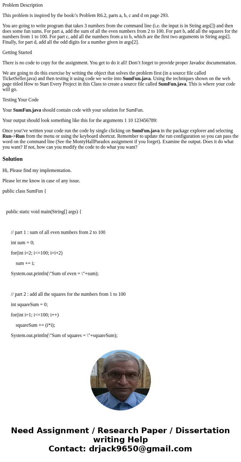 Problem Description This problem is inspired by the book\'s Problem R6.2, parts a, b, c and d on page 293. You are going to write program that takes 3 numbers f Problem Description This problem is inspired by the book\'s Problem R6.2, parts a, b, c and d on page 293. You are going to write program that takes 3 numbers f