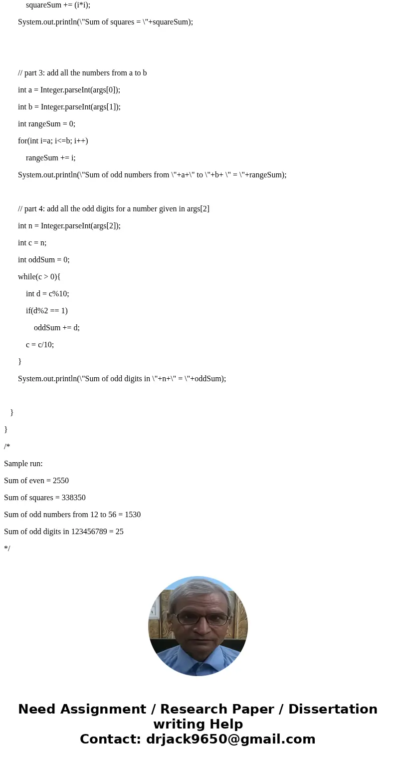 Problem Description This problem is inspired by the book\'s Problem R6.2, parts a, b, c and d on page 293. You are going to write program that takes 3 numbers f Problem Description This problem is inspired by the book\'s Problem R6.2, parts a, b, c and d on page 293. You are going to write program that takes 3 numbers f