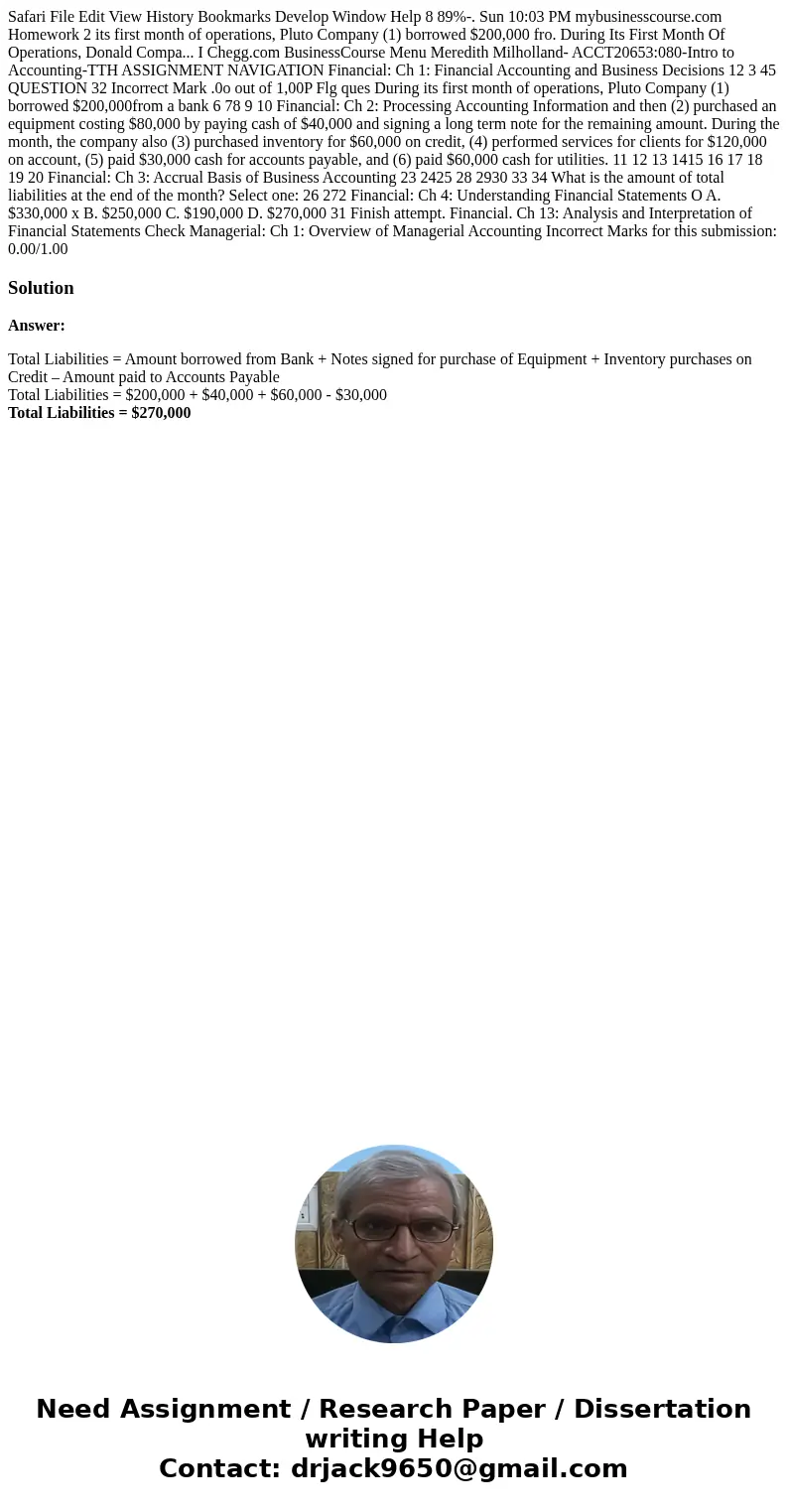 Safari File Edit View History Bookmarks Develop Window Help 8 89%-. Sun 10:03 PM mybusinesscourse.com Homework 2 its first month of operations, Pluto Company (  Safari File Edit View History Bookmarks Develop Window Help 8 89%-. Sun 10:03 PM mybusinesscourse.com Homework 2 its first month of operations, Pluto Company (