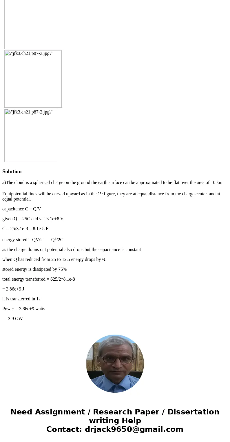 Storm clouds build up large negative charges, as described in the chapter. The charges dwell in charge centers, regions of concentrated charge. Suppose a cloud 