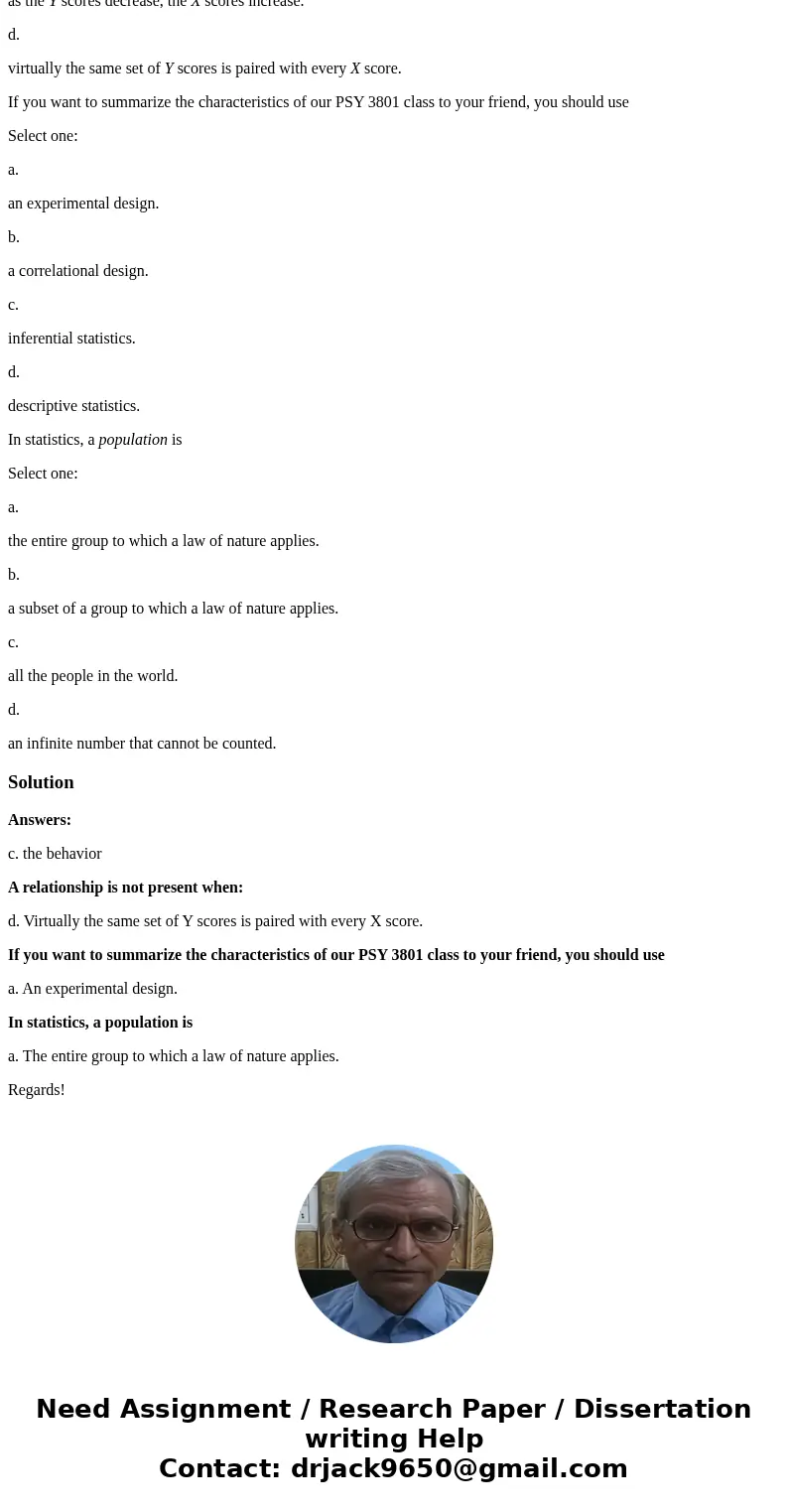 Suppose you are interested in how participants behave in different color conditions. You select 30 participants and assign them to one of three rooms. The rooms Suppose you are interested in how participants behave in different color conditions. You select 30 participants and assign them to one of three rooms. The rooms