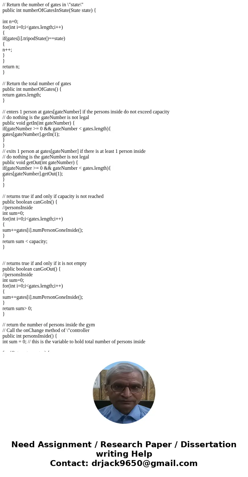 Templates Hwk5.java package hwk5; import java.util.Random; public class Hwk5 { public static void main(String[] args) { int numOfGates = 5; Gym gym = new Gym(nu