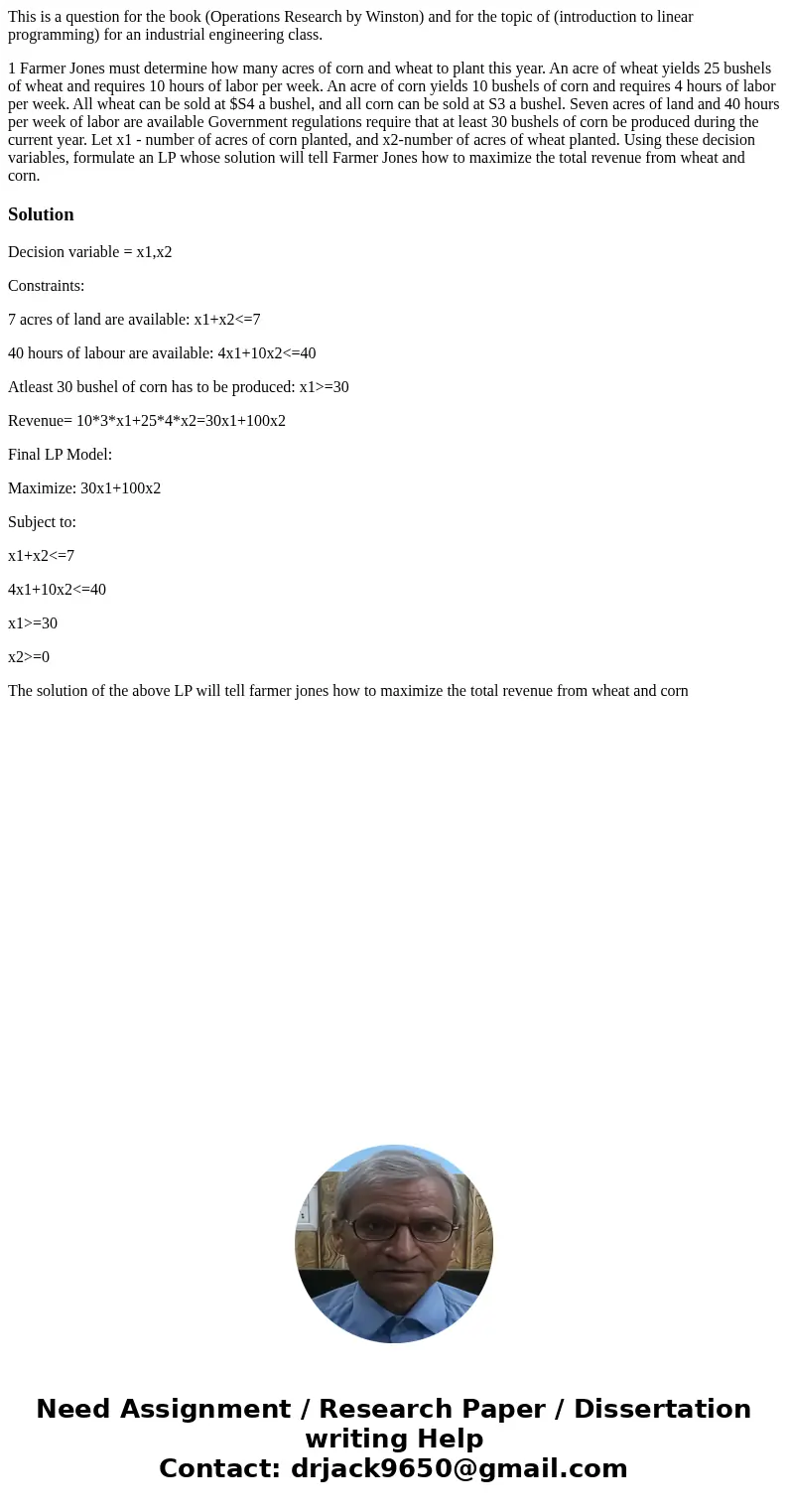 This is a question for the book (Operations Research by Winston) and for the topic of (introduction to linear programming) for an industrial engineering class.  This is a question for the book (Operations Research by Winston) and for the topic of (introduction to linear programming) for an industrial engineering class.