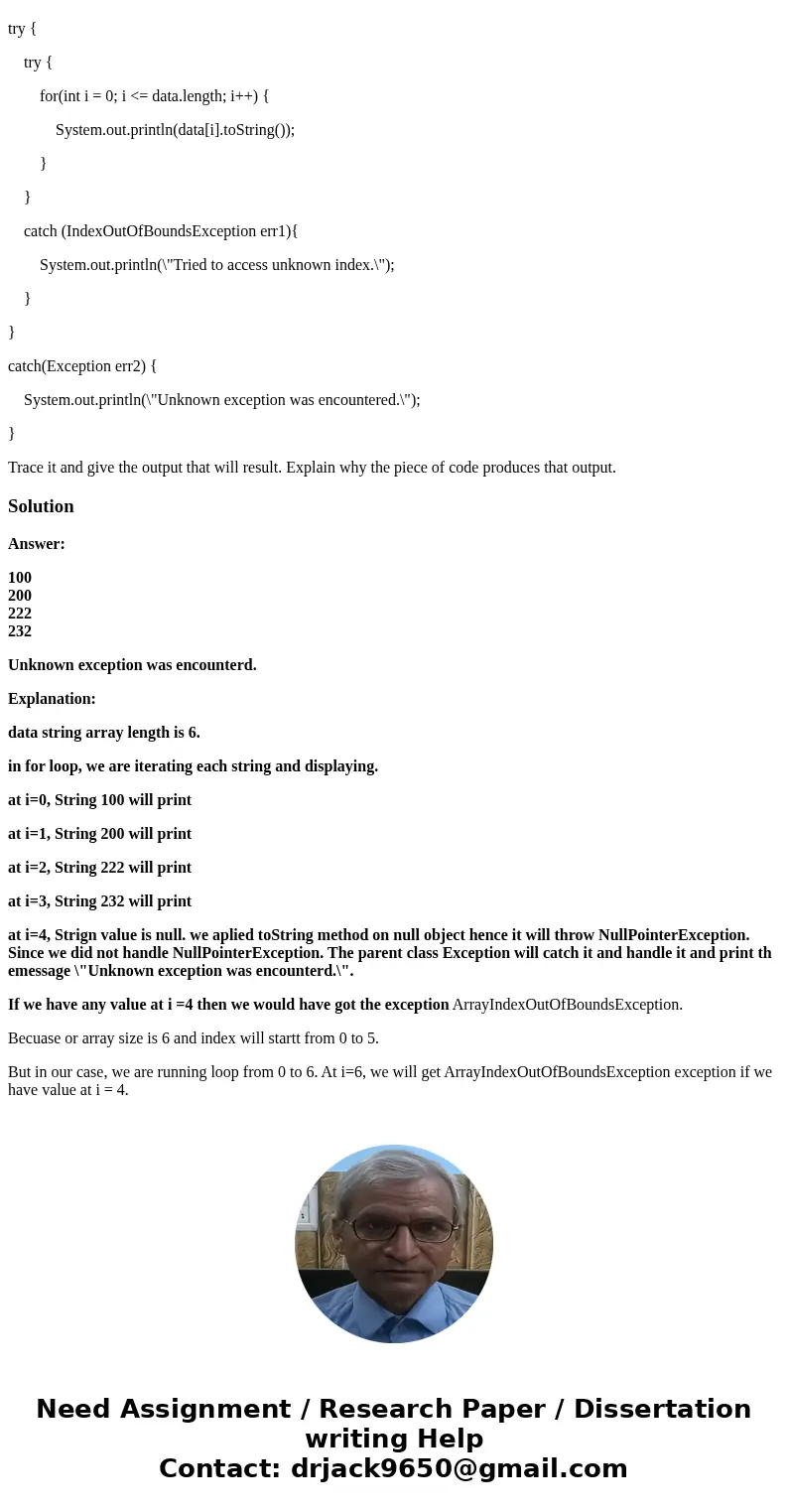 This question is for a class named Core Data Strings w/ OOP. It is pertaining to Java. Consider the following piece of code: String[] data = {\