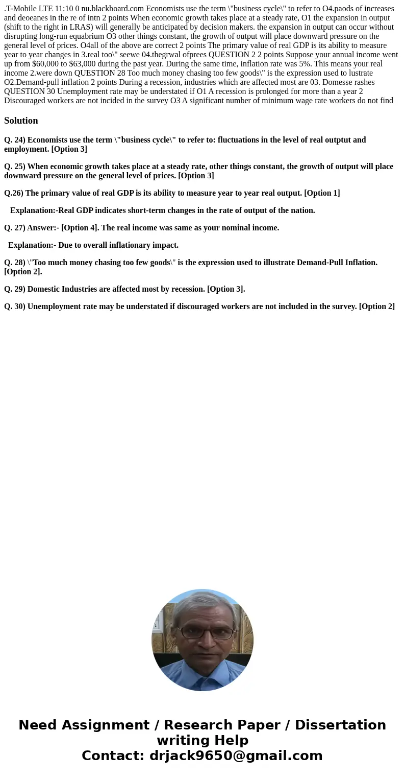  .T-Mobile LTE 11:10 0 nu.blackboard.com Economists use the term \