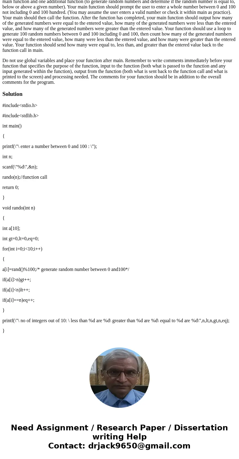 using c++ Practicing reference parameters and generating random numbers For this lab you should write a program that contains a main function and one additional