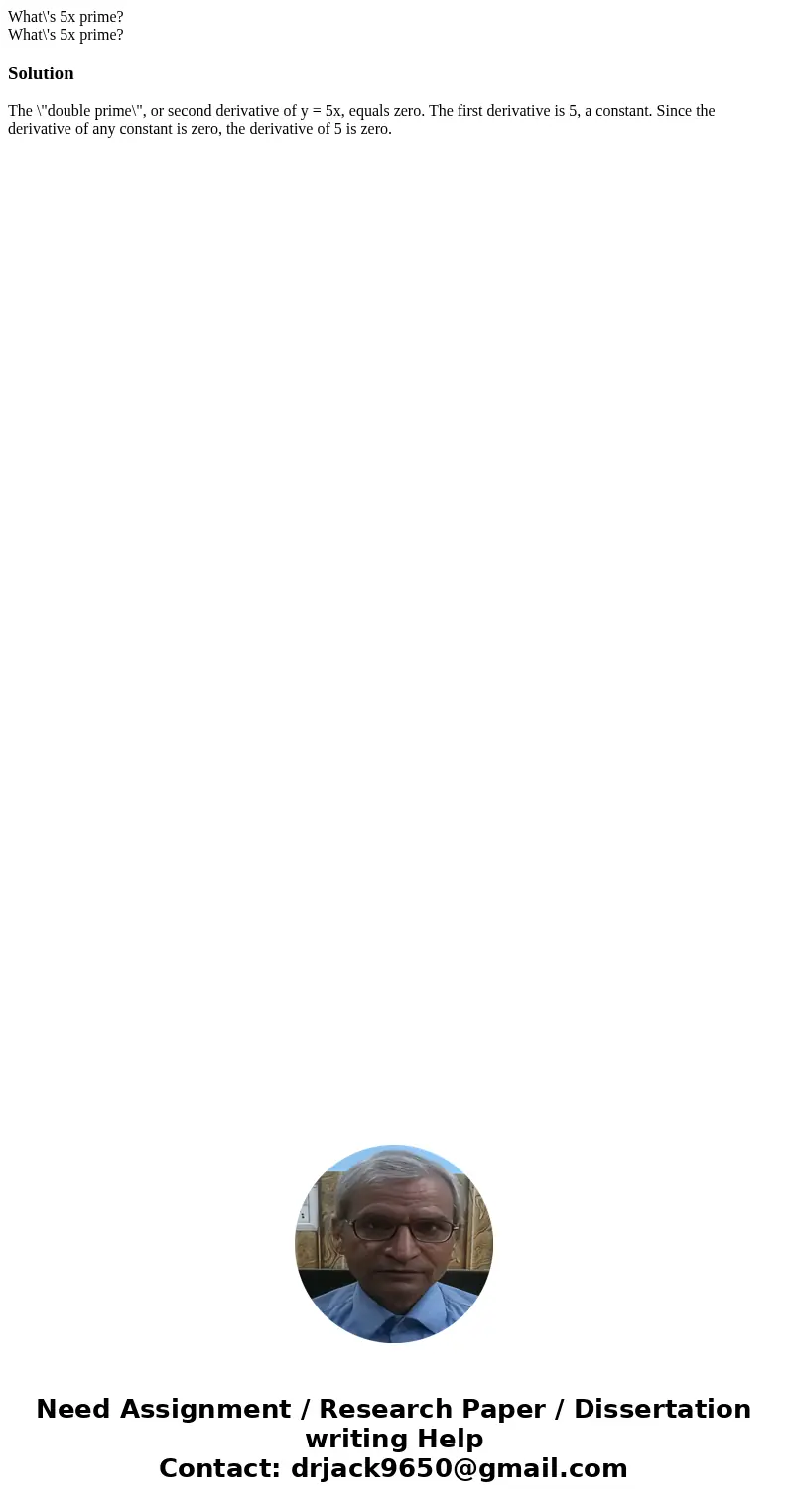 What\'s 5x prime? What\'s 5x prime?SolutionThe \  What\'s 5x prime? What\'s 5x prime?SolutionThe \