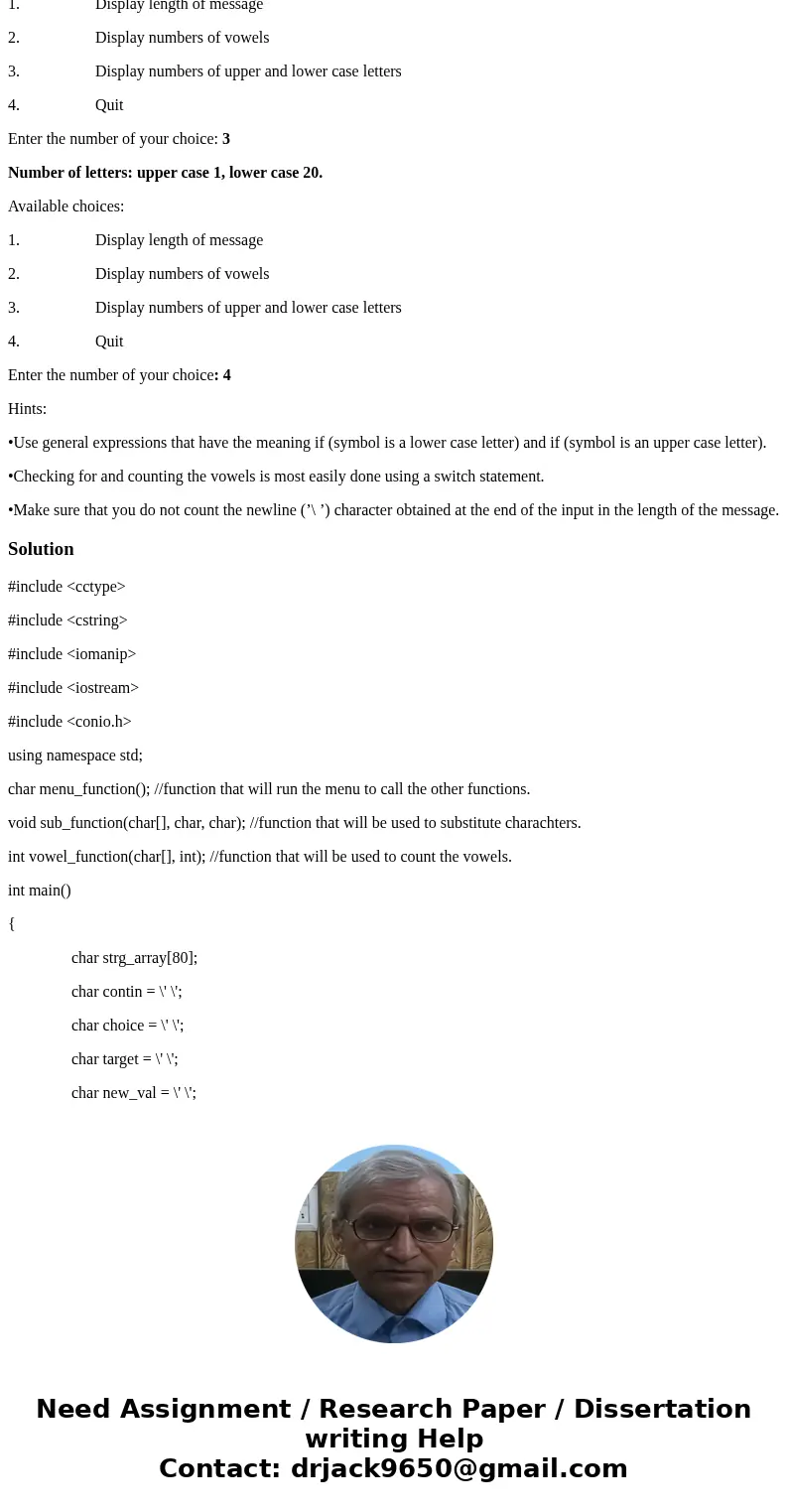 Working with characters: Write a C++ program which accepts a line of text entered by the user. The whole message must not be stored in the program – instead, it Working with characters: Write a C++ program which accepts a line of text entered by the user. The whole message must not be stored in the program – instead, it