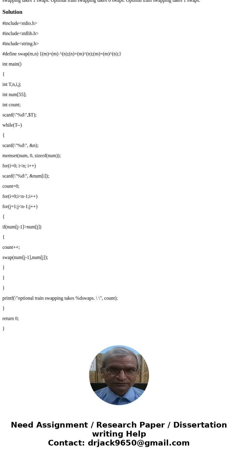 WRITE A JAVA PROGRAM At an old railway station, you may still encounter one of the last remaining “train swappers”. A train swapper is an employee of the railro
