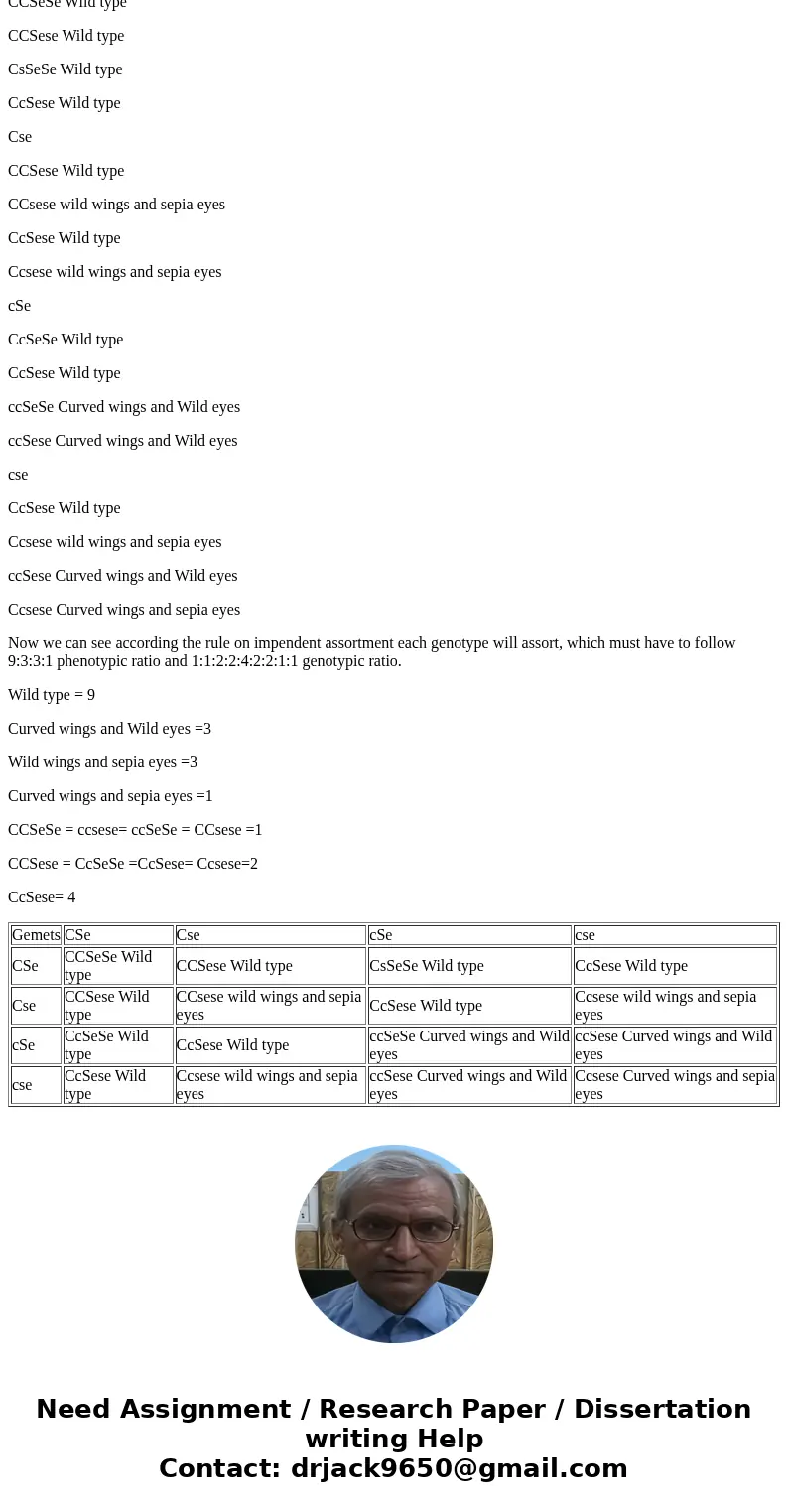 You are interested in observing independent assortment in Drosophila melanogaster. You have established a true-breeding mutant line with curved wings (c), whic  You are interested in observing independent assortment in Drosophila melanogaster. You have established a true-breeding mutant line with curved wings (c), whic