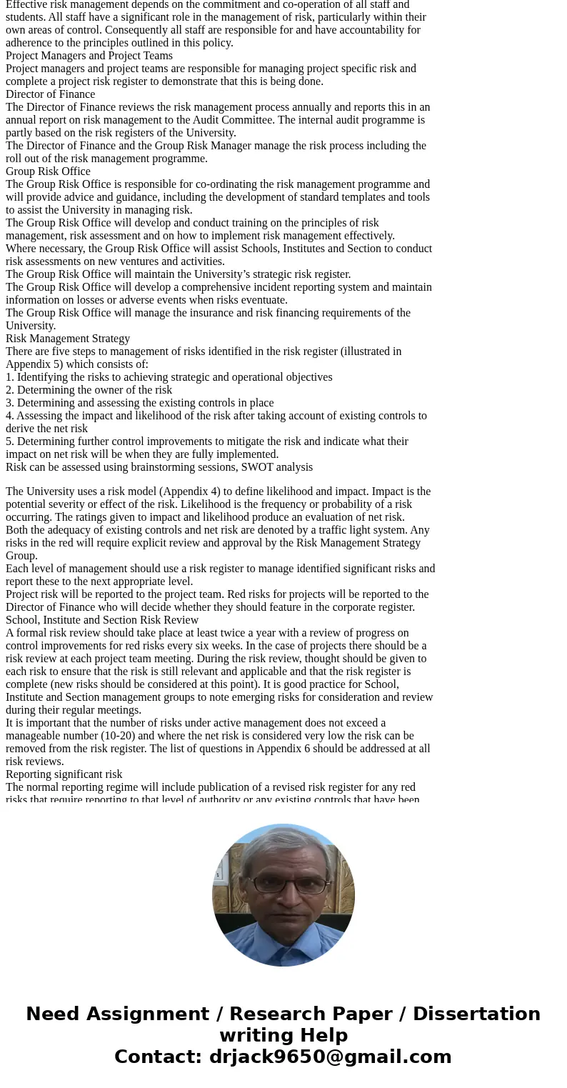 You will construct a manual for your company that defines the Risk Management Policy for all future projects. For this, you can adopt the perspective of either  You will construct a manual for your company that defines the Risk Management Policy for all future projects. For this, you can adopt the perspective of either