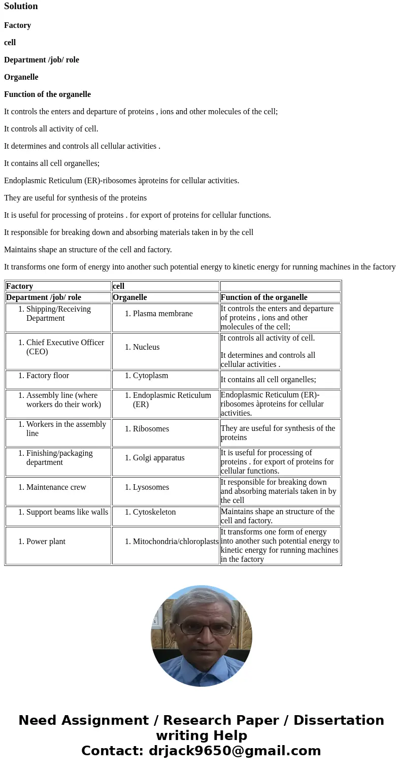  Your text describes the difference between the organelles in a eukaryotic cell and the simpler structure of a prokaryotic cell as an analogy the chief executiv