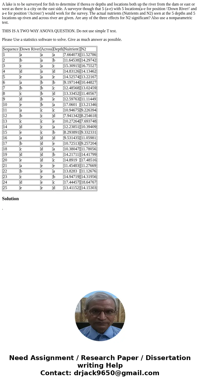 A lake is to be surveryed for fish to determine if therea re depths and locations both up the river from the dam or east or west as there is a city on the east  A lake is to be surveryed for fish to determine if therea re depths and locations both up the river from the dam or east or west as there is a city on the east