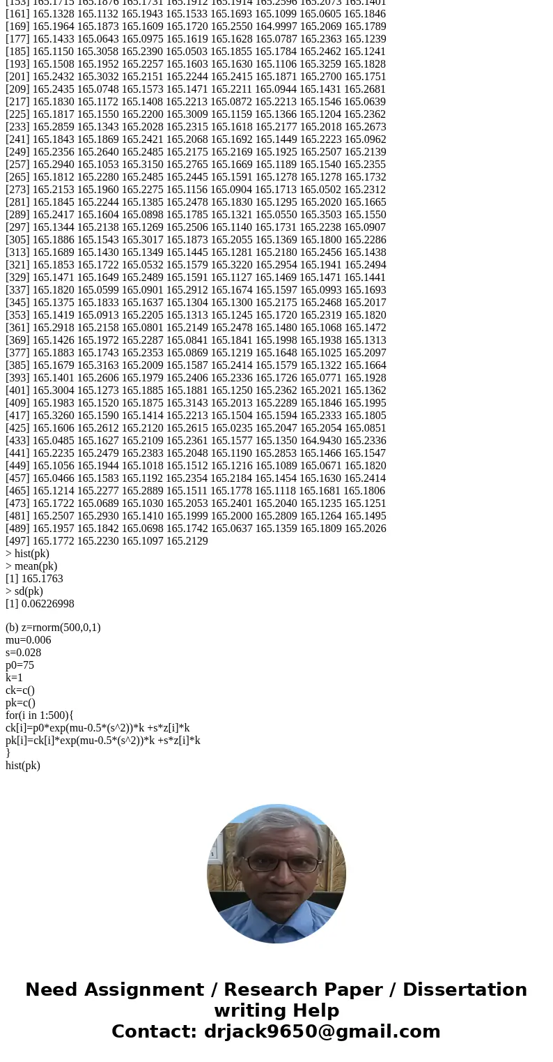 A popular model for stock prices is the following. If p0 is the current stock price, then the price k periods from now, pk, (where the period could be a day, we A popular model for stock prices is the following. If p0 is the current stock price, then the price k periods from now, pk, (where the period could be a day, we