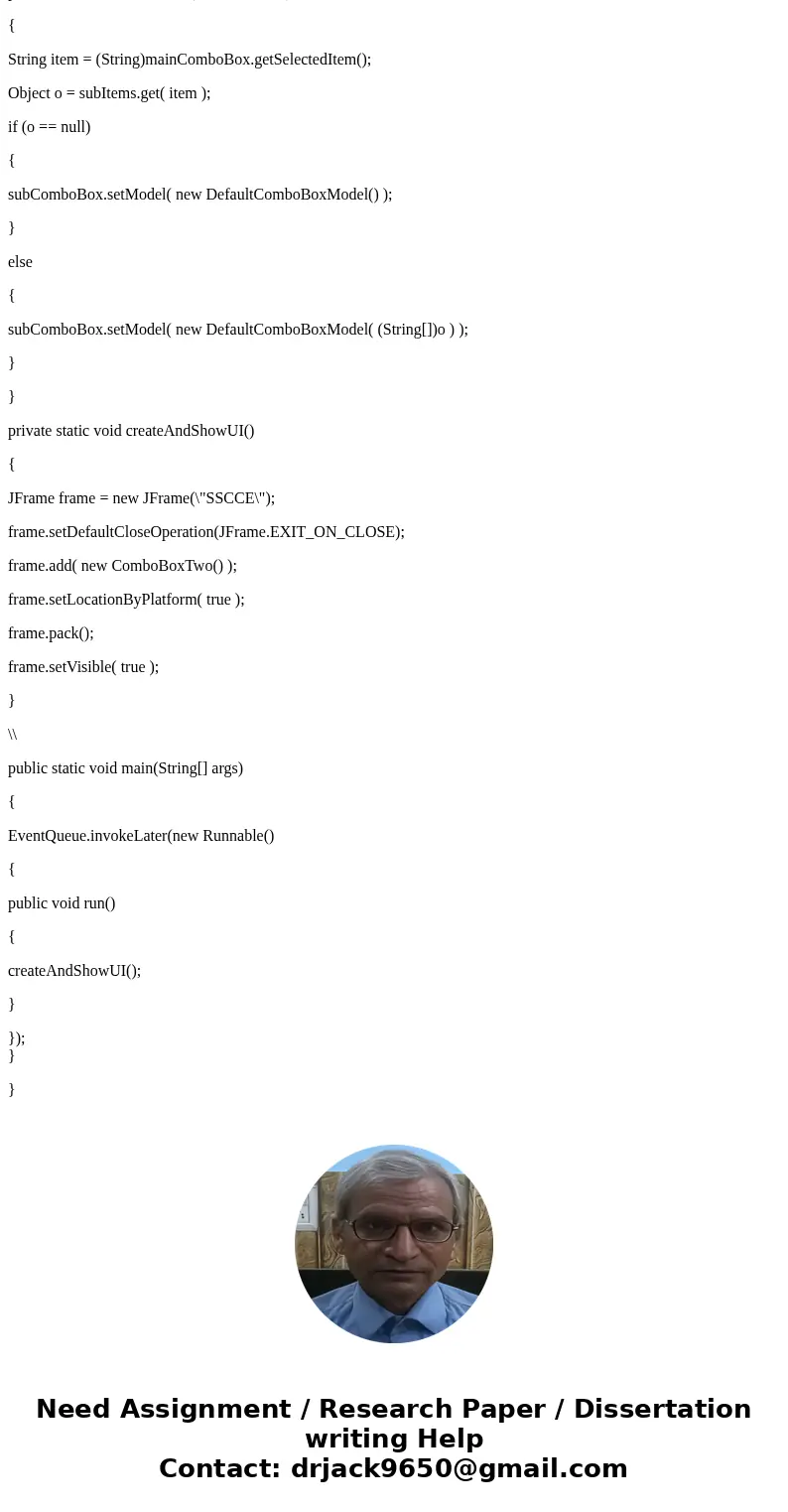 Convert the following program so that it uses JList instead of JComboBox. import java.awt.*; import java.awt.event.ActionEvent; import java.awt.event.ActionList Convert the following program so that it uses JList instead of JComboBox. import java.awt.*; import java.awt.event.ActionEvent; import java.awt.event.ActionList