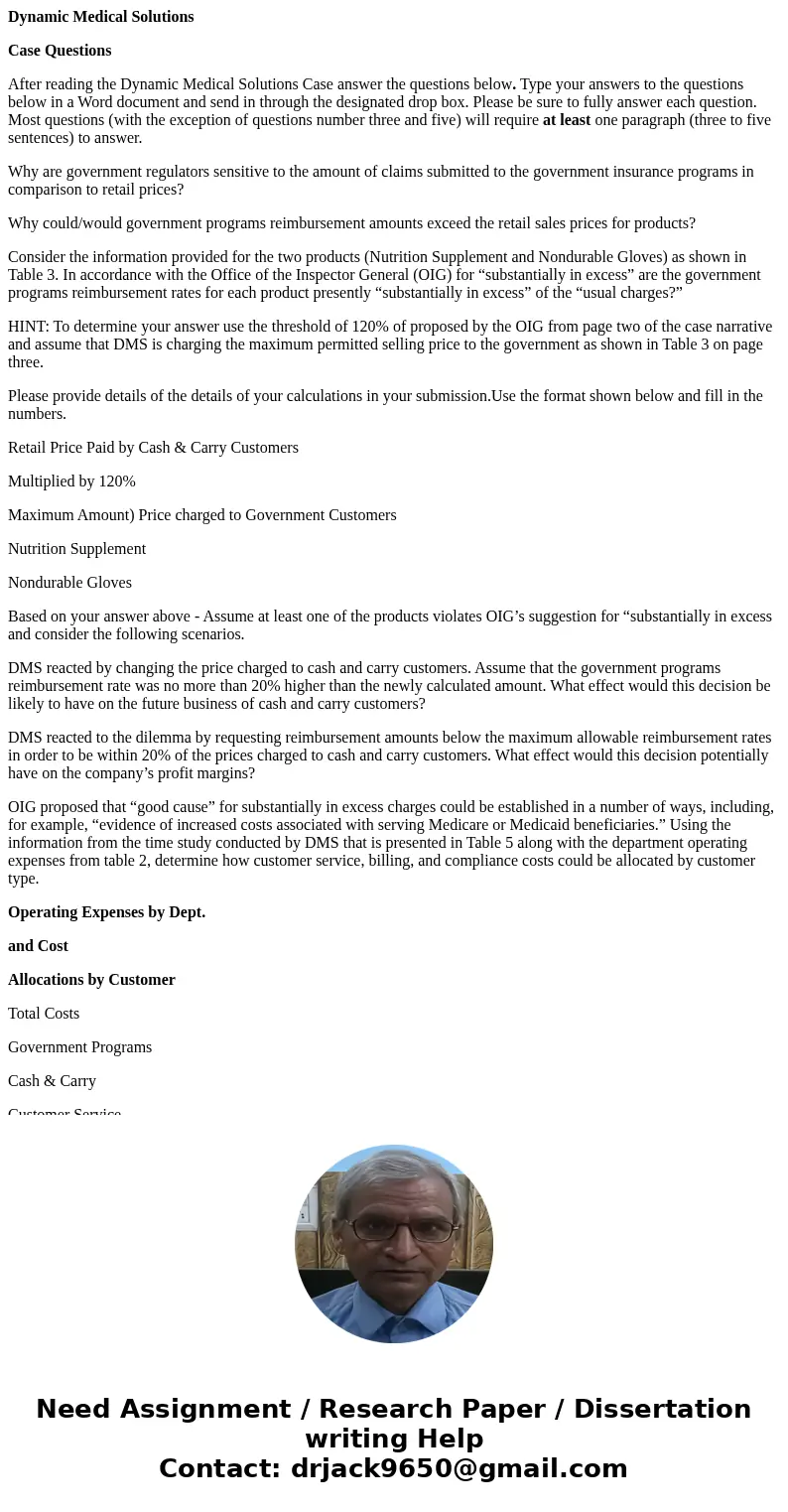 Dynamic Medical Solutions Case Questions After reading the Dynamic Medical Solutions Case answer the questions below. Type your answers to the questions below i Dynamic Medical Solutions Case Questions After reading the Dynamic Medical Solutions Case answer the questions below. Type your answers to the questions below i