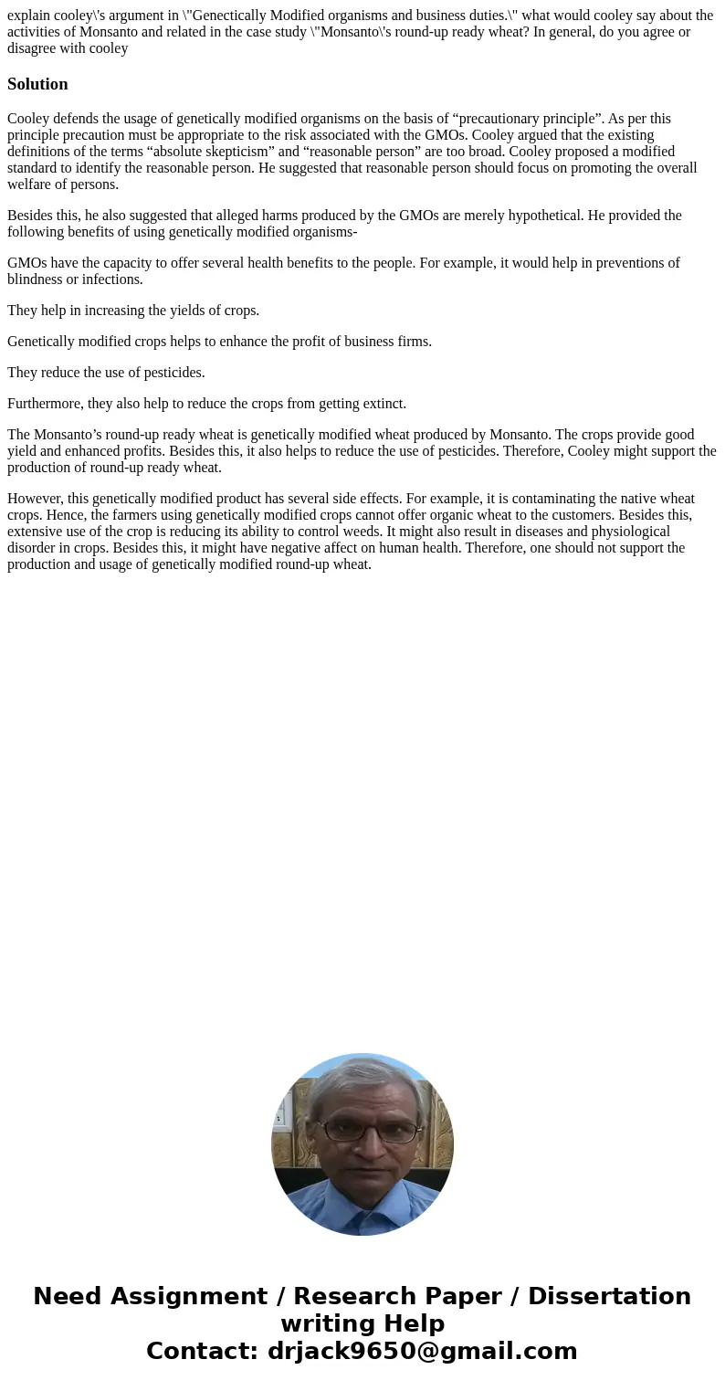 explain cooley\'s argument in \ explain cooley\'s argument in \