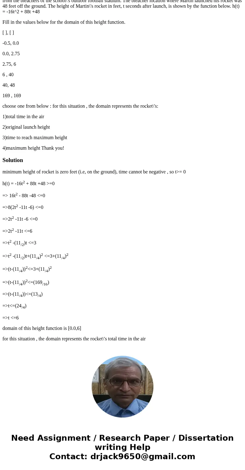 For a project, Mr. Green\'s physics students made rockets. During class last week, the students launched their rockets from the bleachers of the school\'s outdo