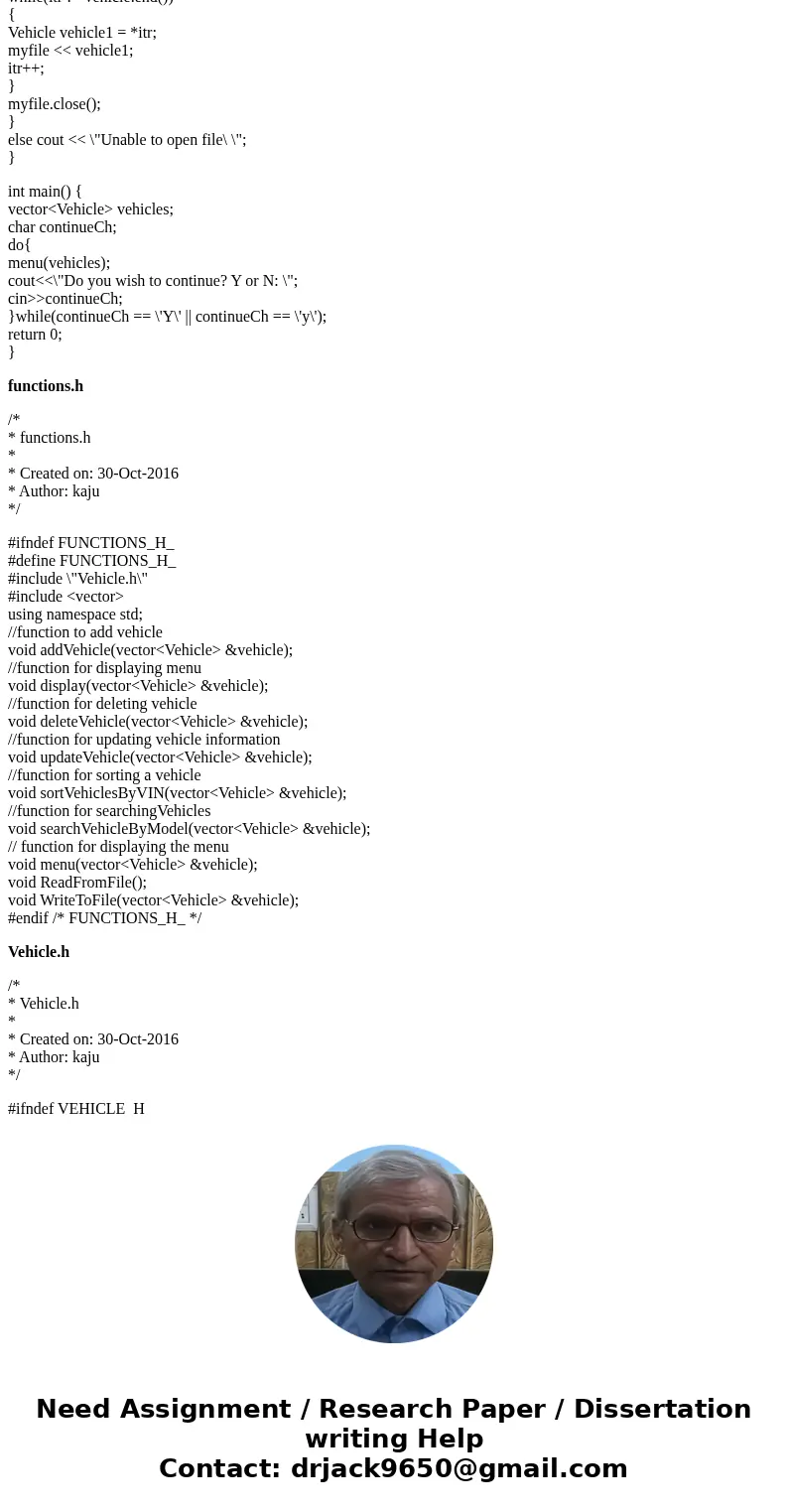 For Programming Assignment 3 you will be creating a program to manage cars in a dealership. This will again be a menu driven system. The following is your menu: