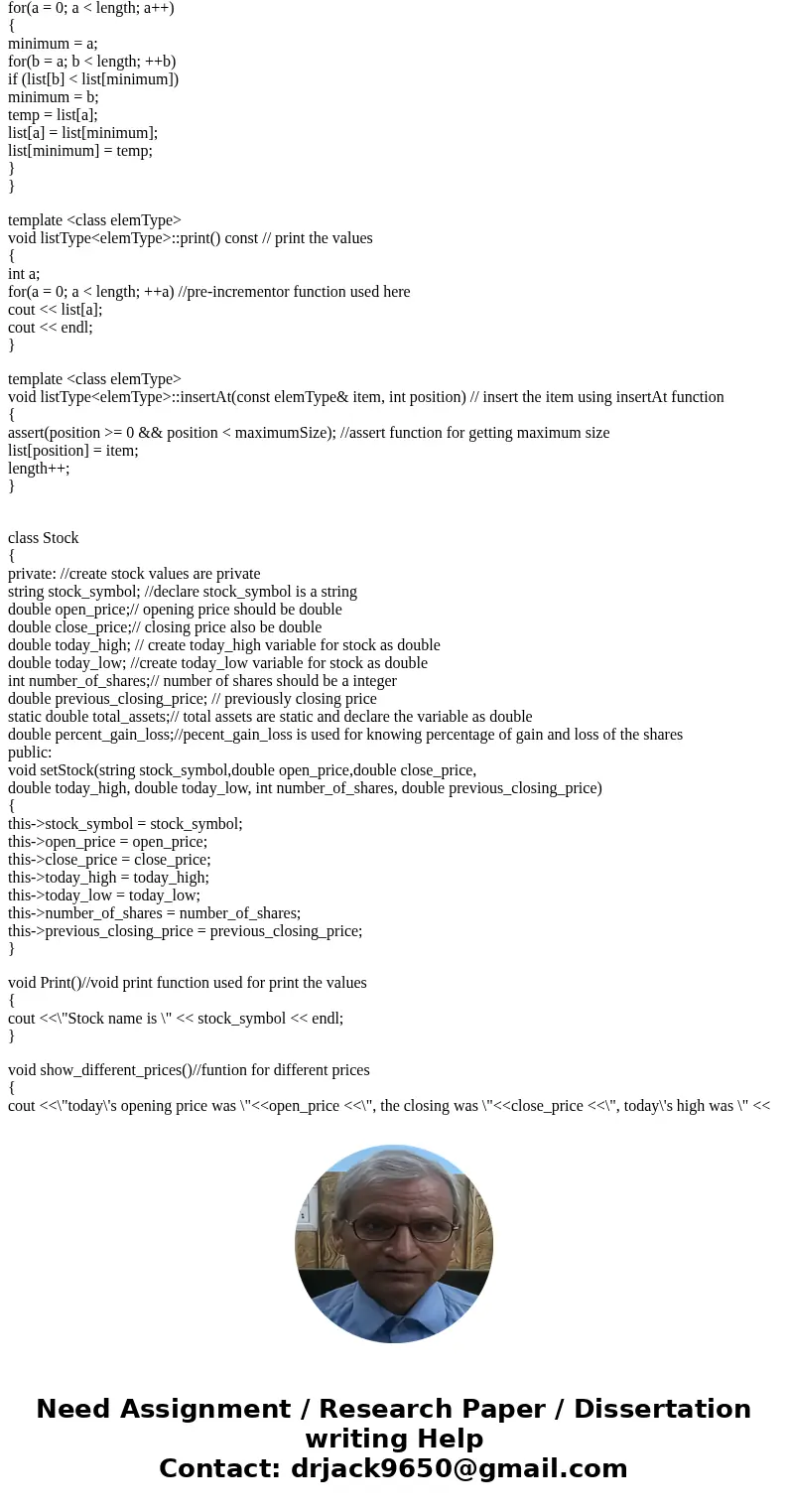 In C++: Write a program to automate a stock trading company. At the end of each trading day, the company would like to generate and post the listing of its stoc In C++: Write a program to automate a stock trading company. At the end of each trading day, the company would like to generate and post the listing of its stoc
