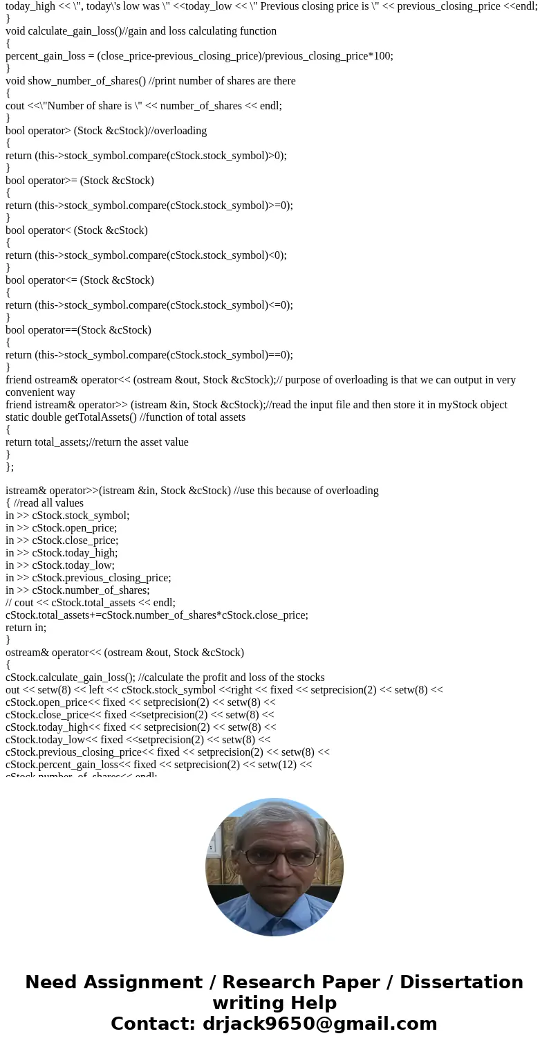 In C++: Write a program to automate a stock trading company. At the end of each trading day, the company would like to generate and post the listing of its stoc In C++: Write a program to automate a stock trading company. At the end of each trading day, the company would like to generate and post the listing of its stoc