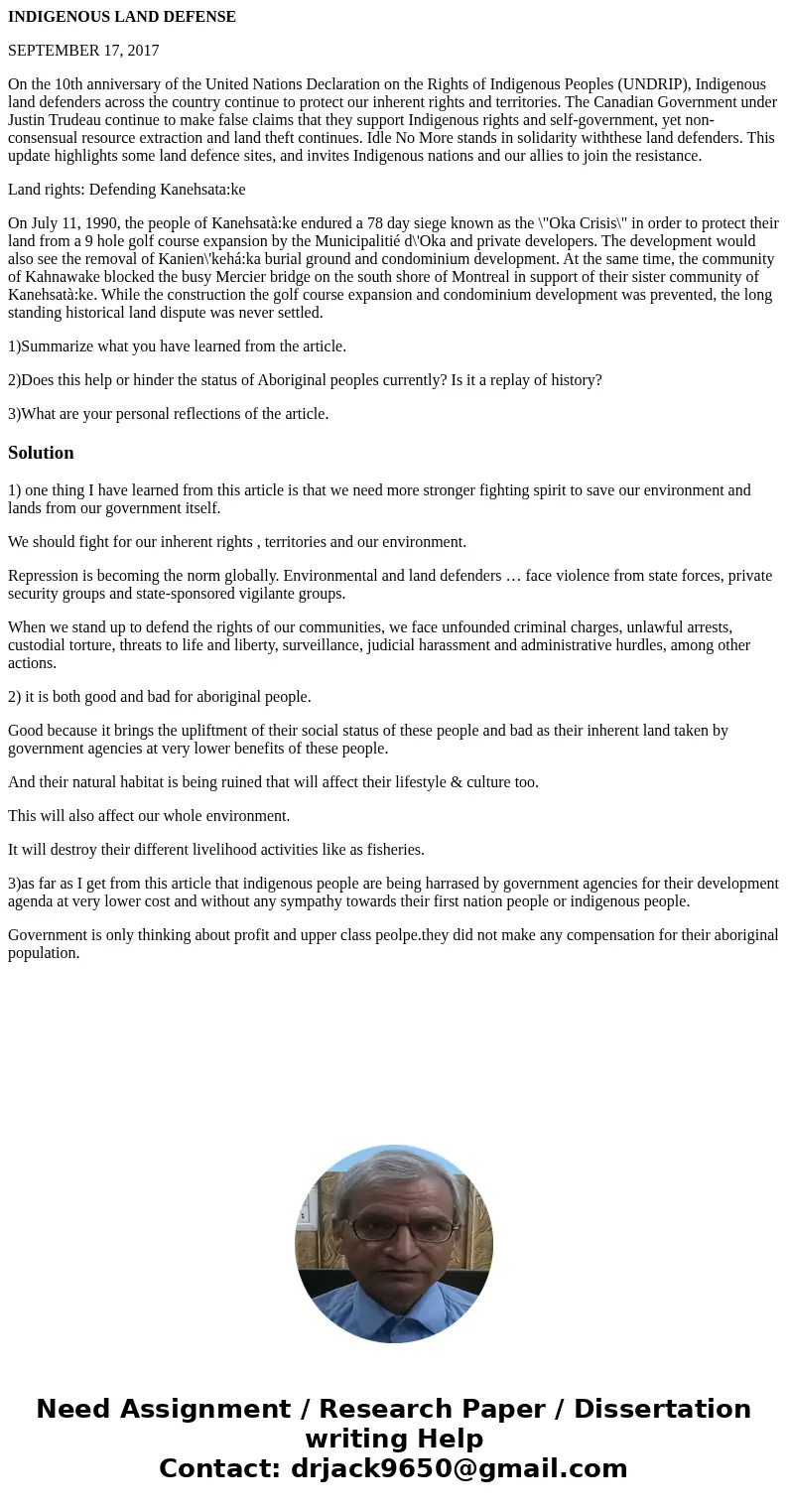 INDIGENOUS LAND DEFENSE SEPTEMBER 17, 2017 On the 10th anniversary of the United Nations Declaration on the Rights of Indigenous Peoples (UNDRIP), Indigenous la INDIGENOUS LAND DEFENSE SEPTEMBER 17, 2017 On the 10th anniversary of the United Nations Declaration on the Rights of Indigenous Peoples (UNDRIP), Indigenous la