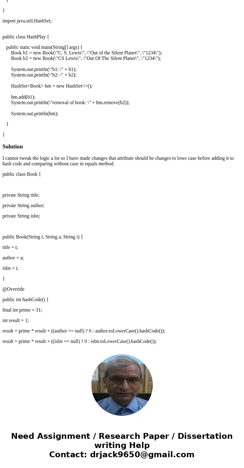 JAVA: Modify the attached Book class so that it correctly recognizes \ JAVA: Modify the attached Book class so that it correctly recognizes \