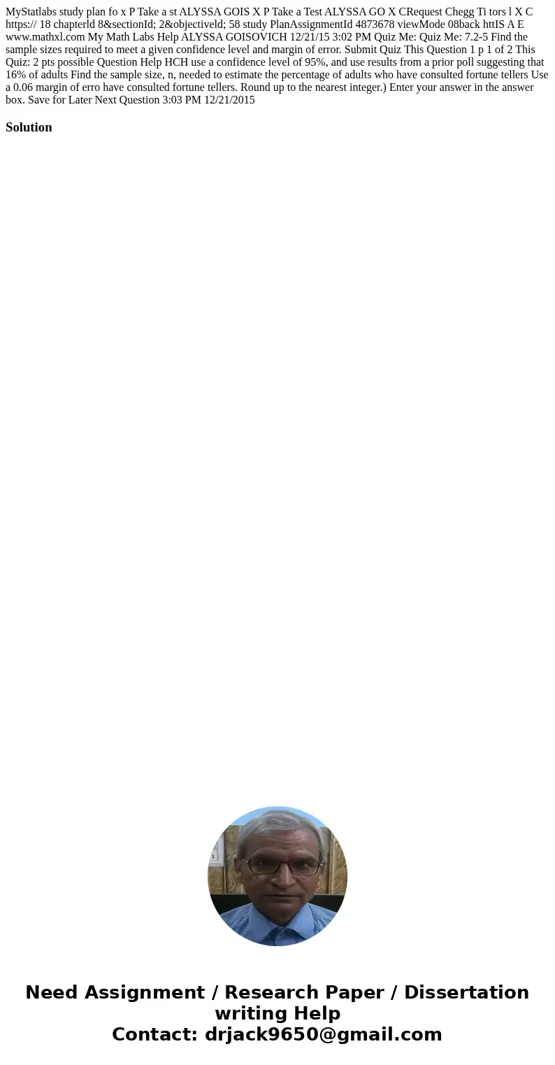 MyStatlabs study plan fo x P Take a st ALYSSA GOIS X P Take a Test ALYSSA GO X CRequest Chegg Ti tors l X C https:// 18 chapterld 8§ionId; 2&object  MyStatlabs study plan fo x P Take a st ALYSSA GOIS X P Take a Test ALYSSA GO X CRequest Chegg Ti tors l X C https:// 18 chapterld 8§ionId; 2&object