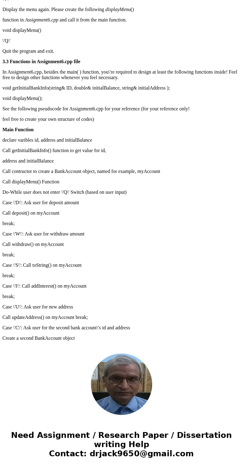 Please distinguish between the .h and .cpp file, create a fully working c++ program using the diagram provided. Section 1: Homework Objectives 1. Given a class  Please distinguish between the .h and .cpp file, create a fully working c++ program using the diagram provided. Section 1: Homework Objectives 1. Given a class