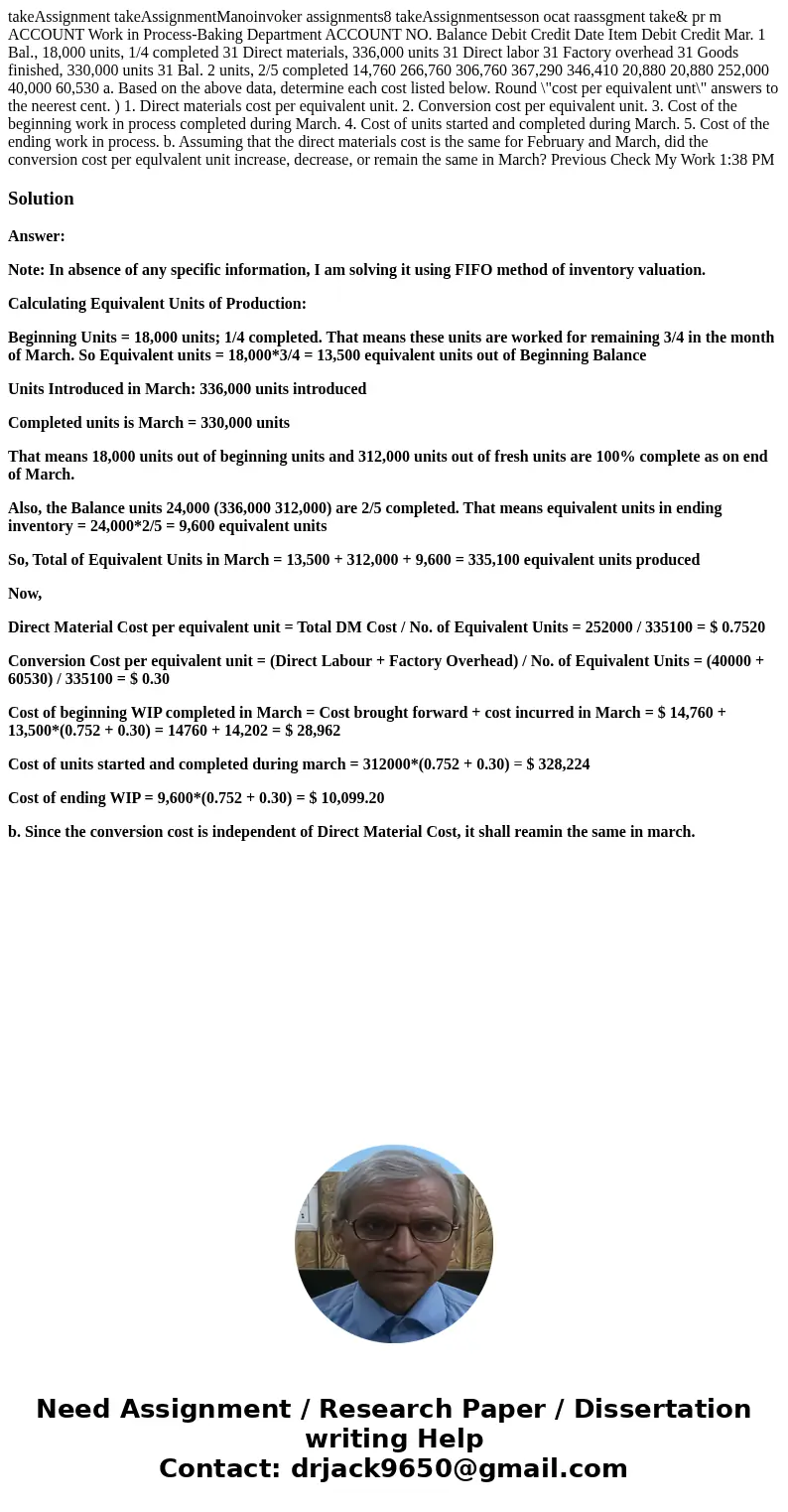 takeAssignment takeAssignmentManoinvoker assignments8 takeAssignmentsesson ocat raassgment take& pr m ACCOUNT Work in Process-Baking Department ACCOUNT NO.  takeAssignment takeAssignmentManoinvoker assignments8 takeAssignmentsesson ocat raassgment take& pr m ACCOUNT Work in Process-Baking Department ACCOUNT NO.